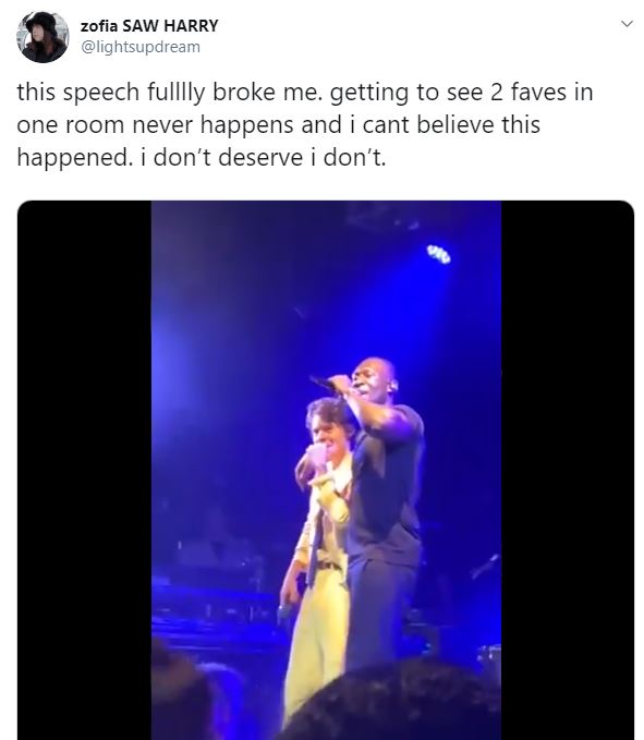 Harry Styles and Stormzy performed together in a surprise performance at Camden's Electric Ballroom (@lightsupdream/screengrab)