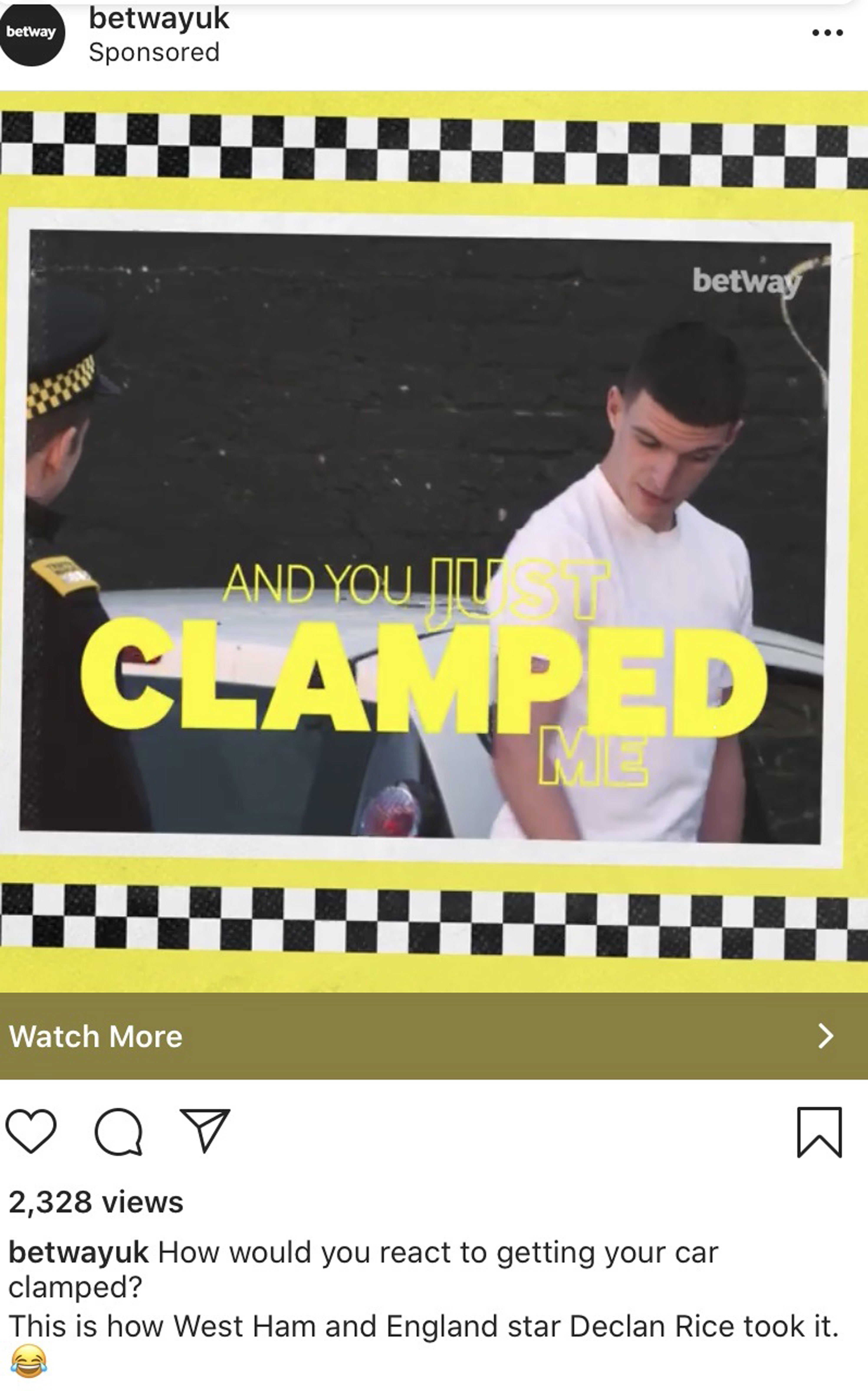 The Betway ad featuring Declan Rice. (ASA/PA)
