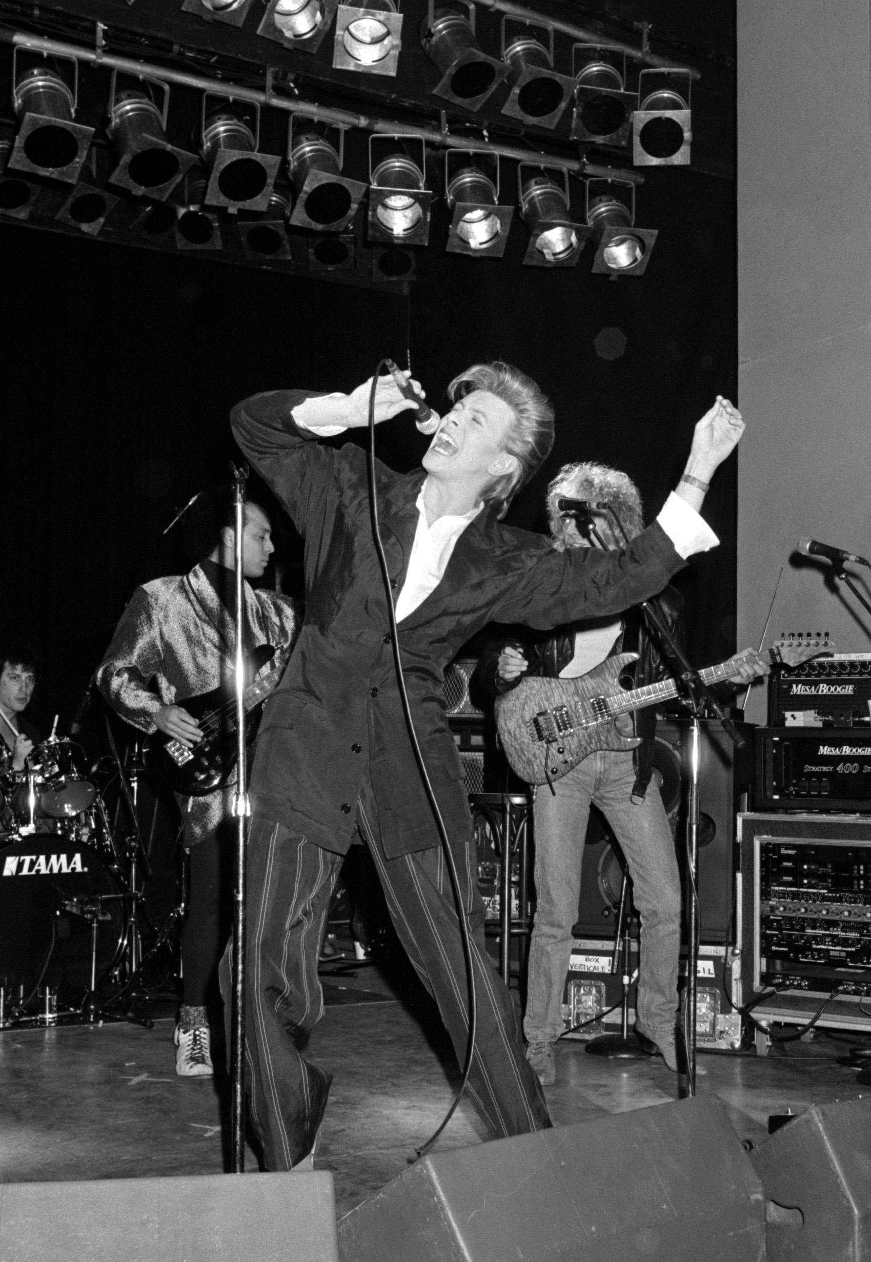 Bowie onstage in 1987