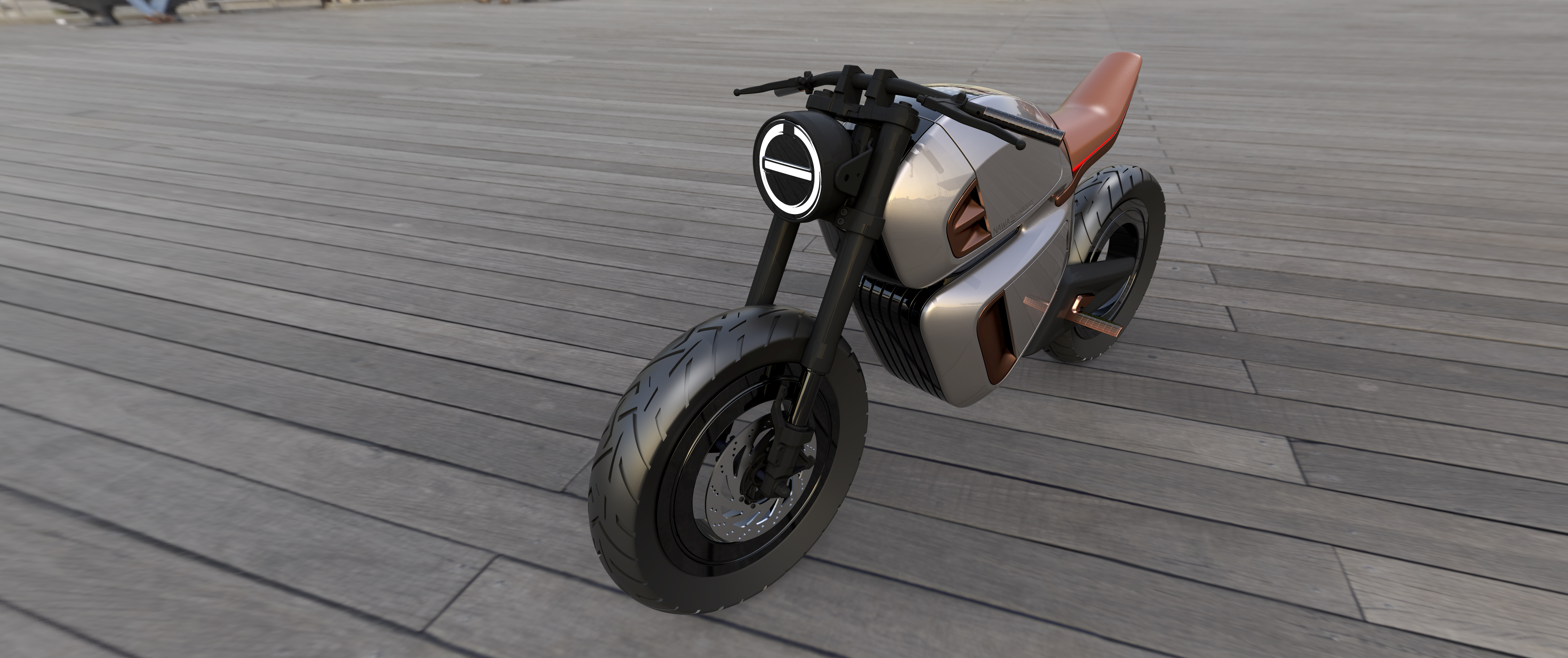 The Racer features hubless wheels