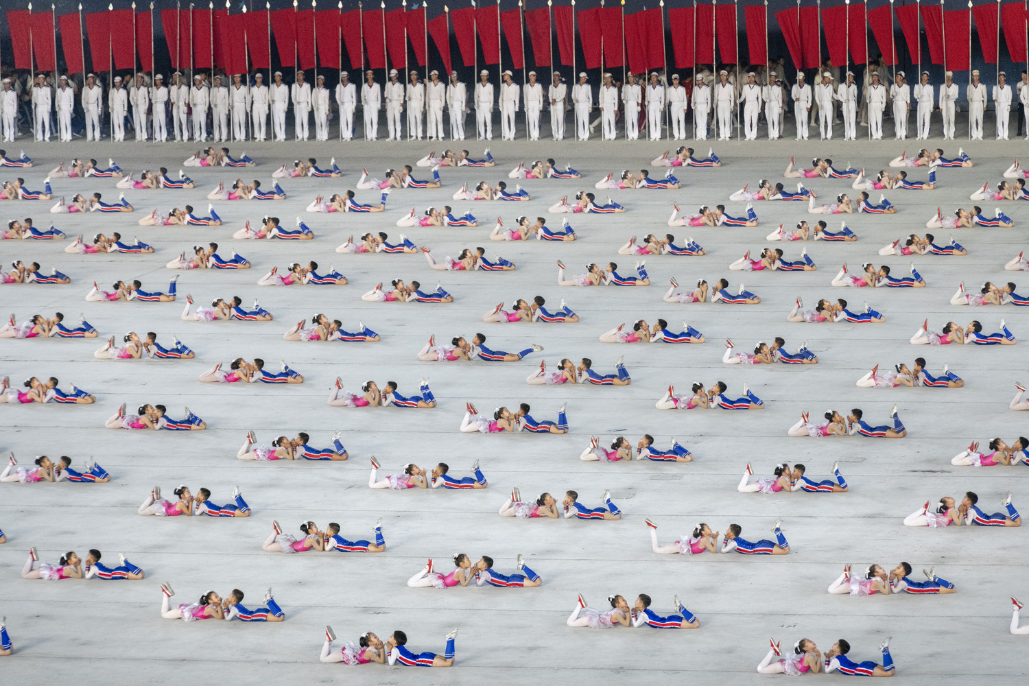 North Korean children doing gymnastics