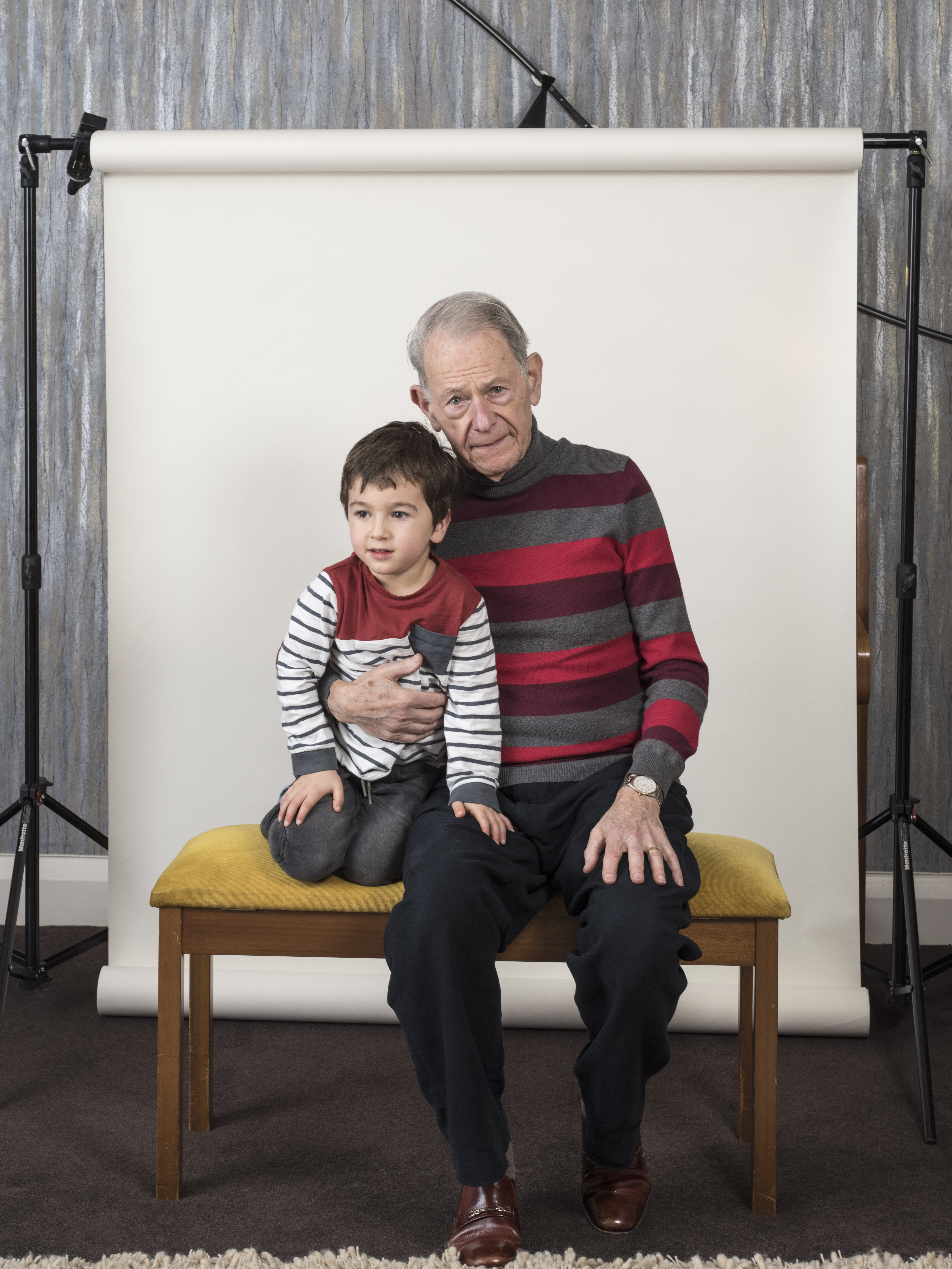 John Hajdu, aged 82, who survived the Budapest Ghetto, pictured with his grandson Zac, aged four