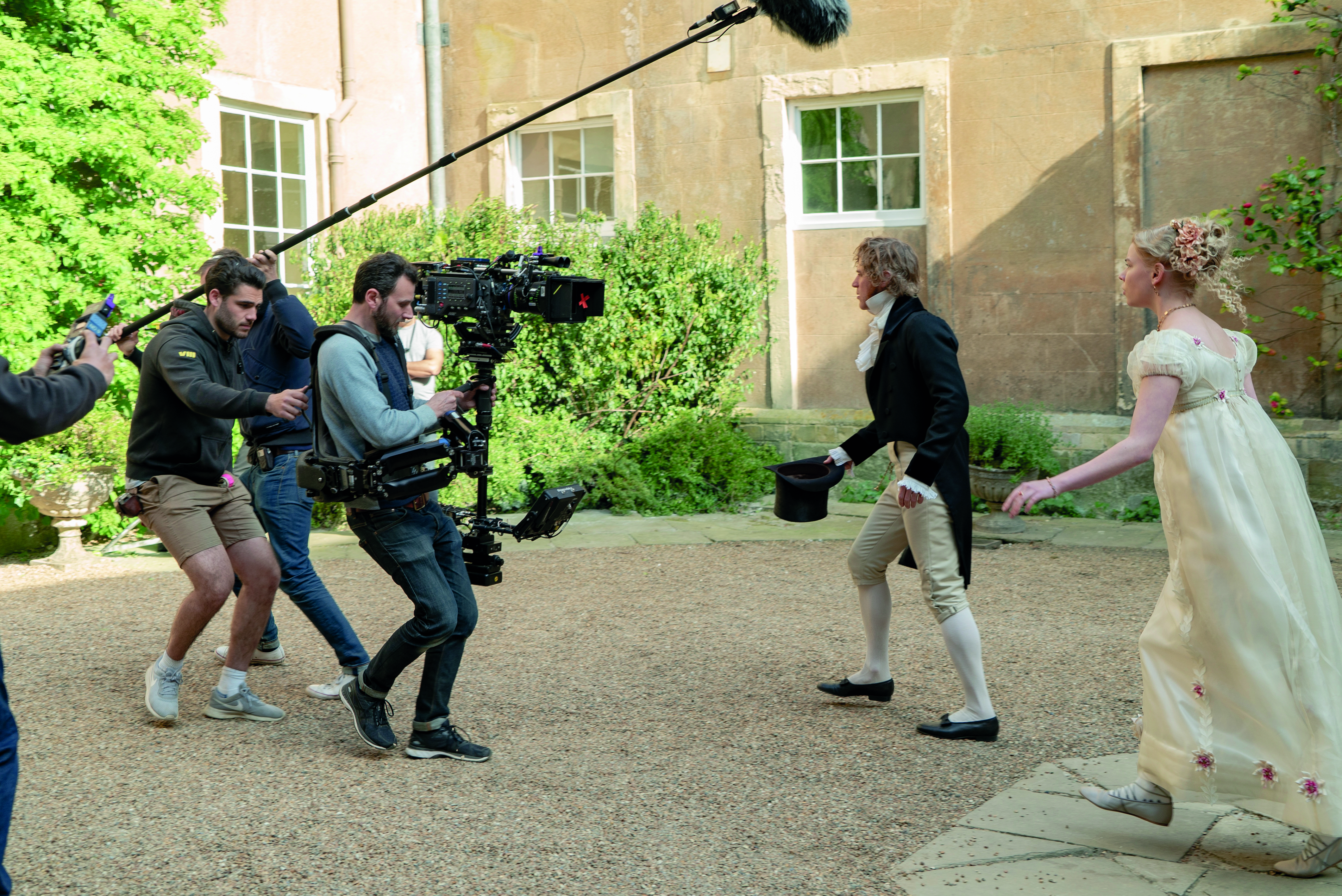 Johnny Flynn and Anya Taylor-Joy filming at Firle Place