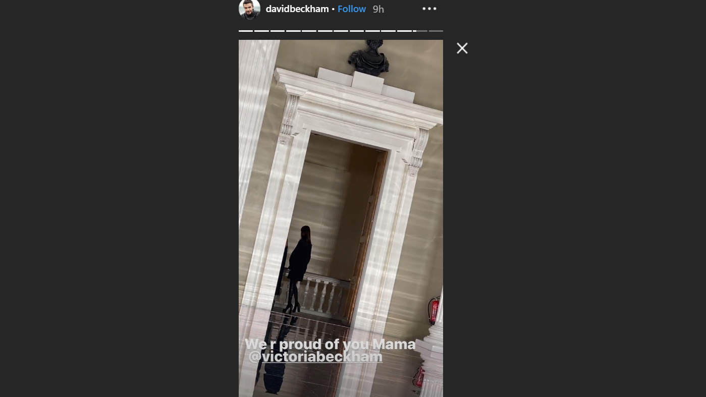 Screengrab from David Beckham Instagram Story