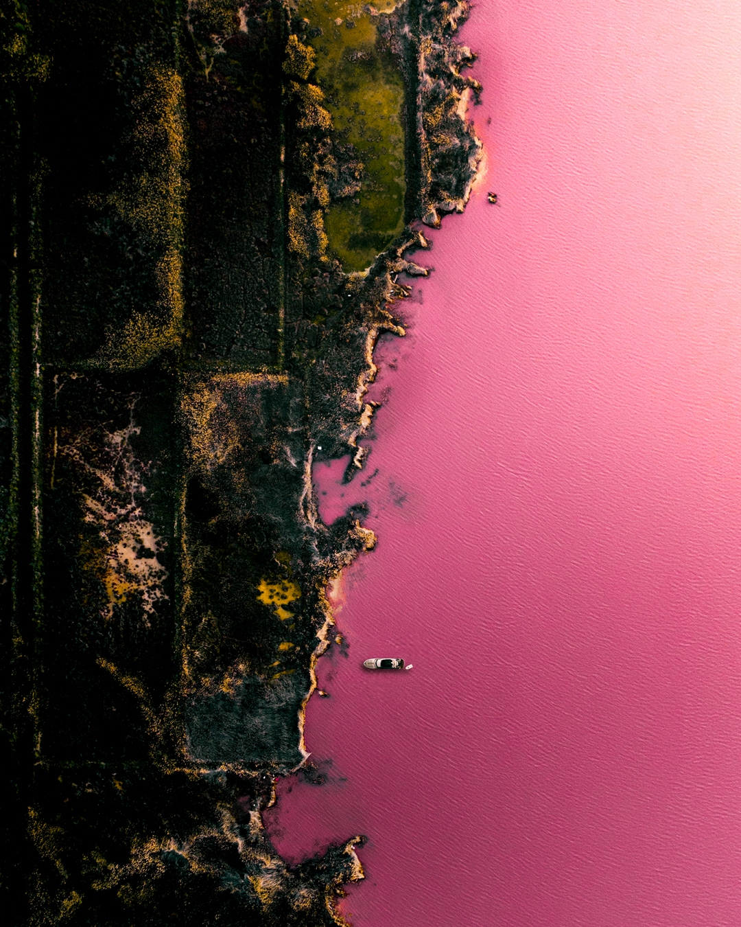 This Spanish lake is naturally pink due to its very high salt content