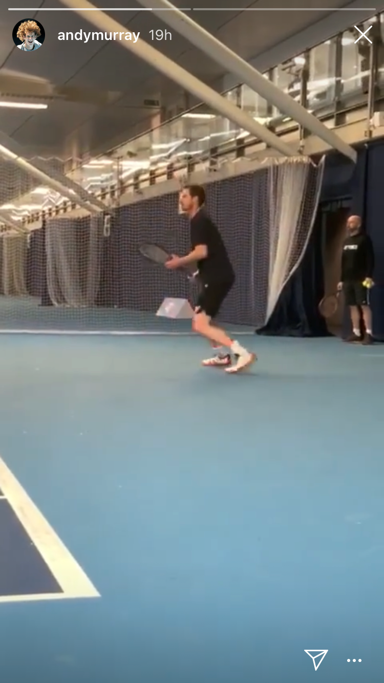 Andy Murray has posted footage of his practice sessions on social media