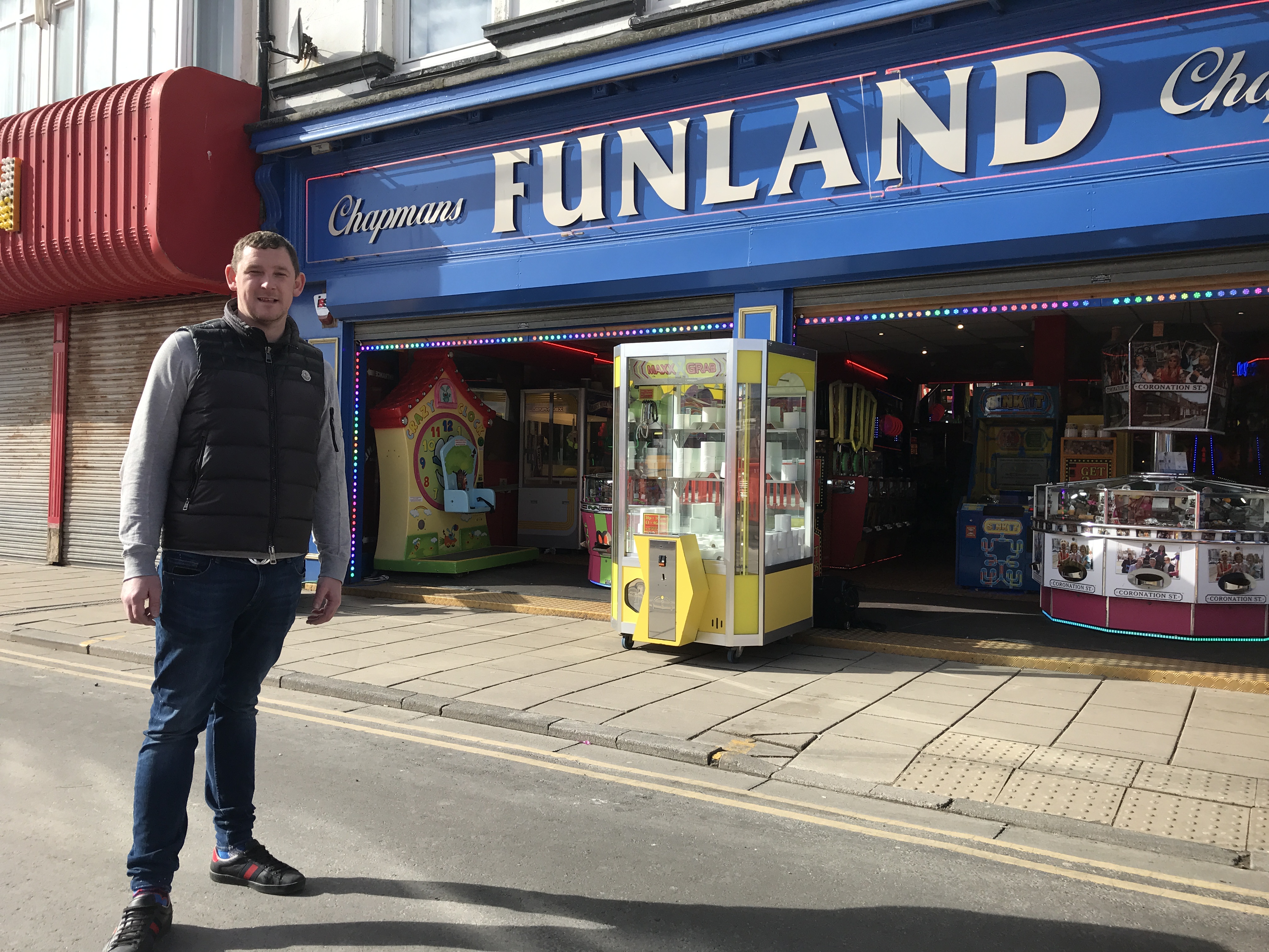 The toilet roll grabber at Chapmans Funland in Bridlington