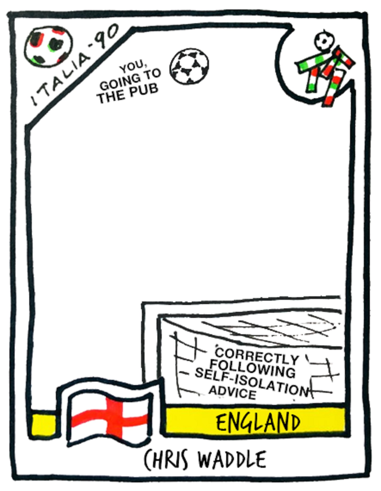 A meme about the Italia 90 World Cup and the coronavirus pandemic
