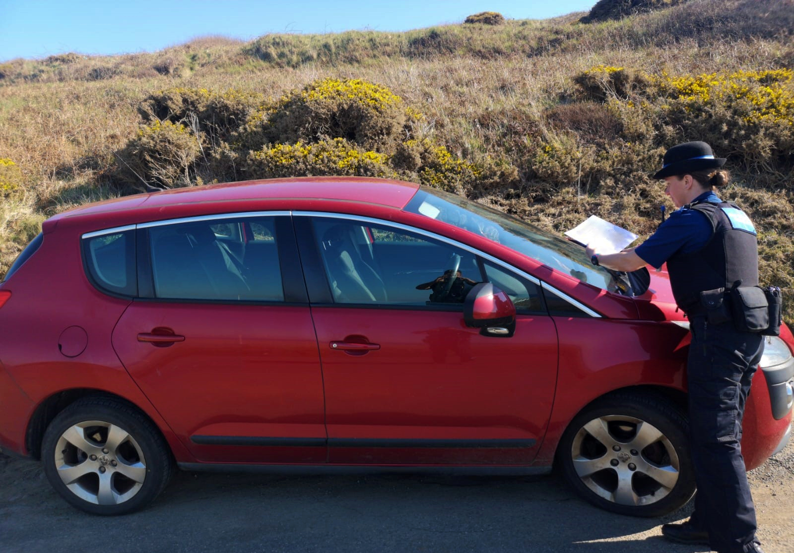 Police in Pembrokeshire have leafleted cars travelling to tourist hotspots (Dyfed-Powys Police/PA)