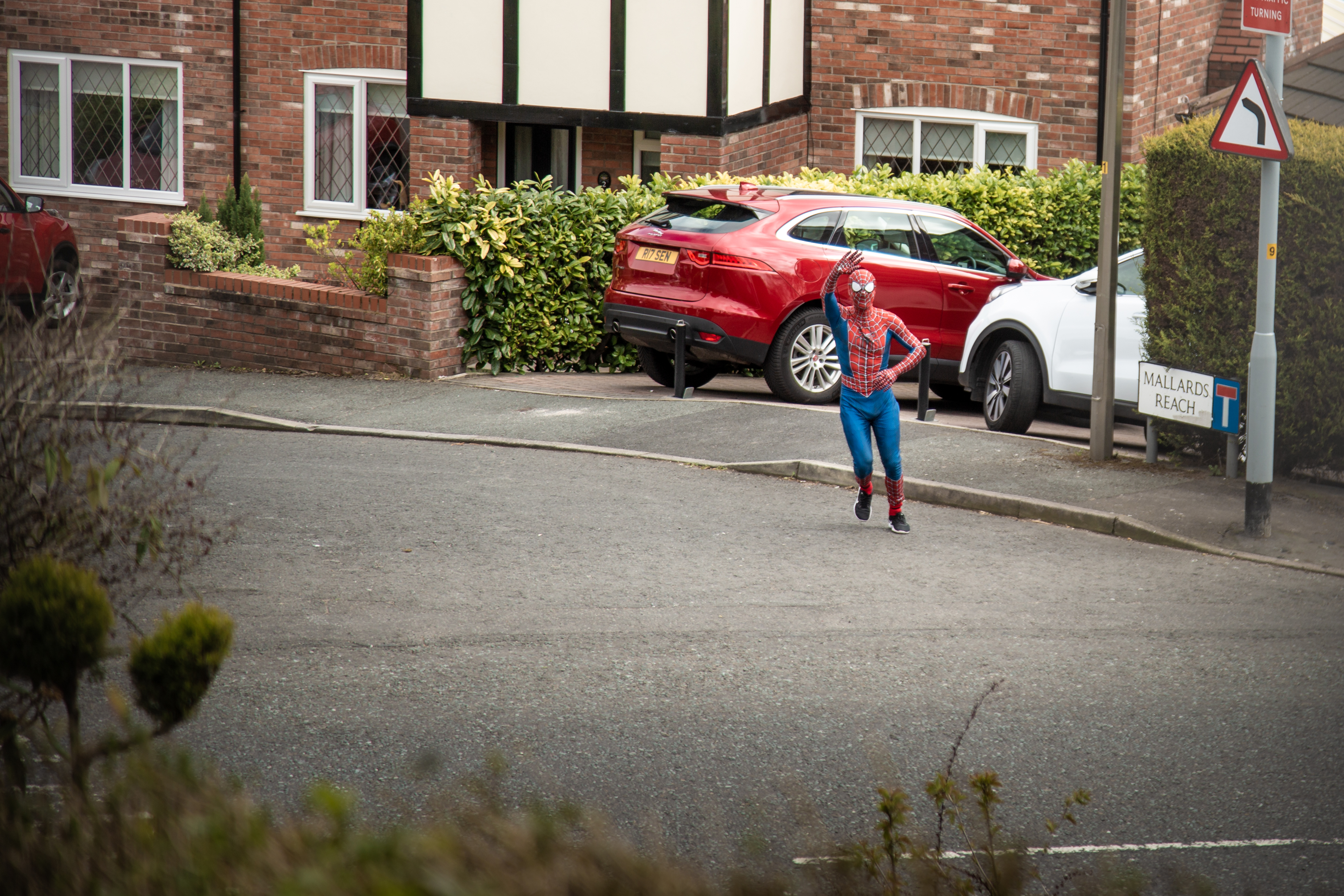 Jason Baird in the stockport area as spider-man