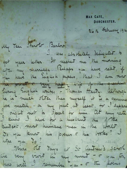 Florence Dugdale wrote to her friend describing her love of Hardy (Ian Nicol/PA).