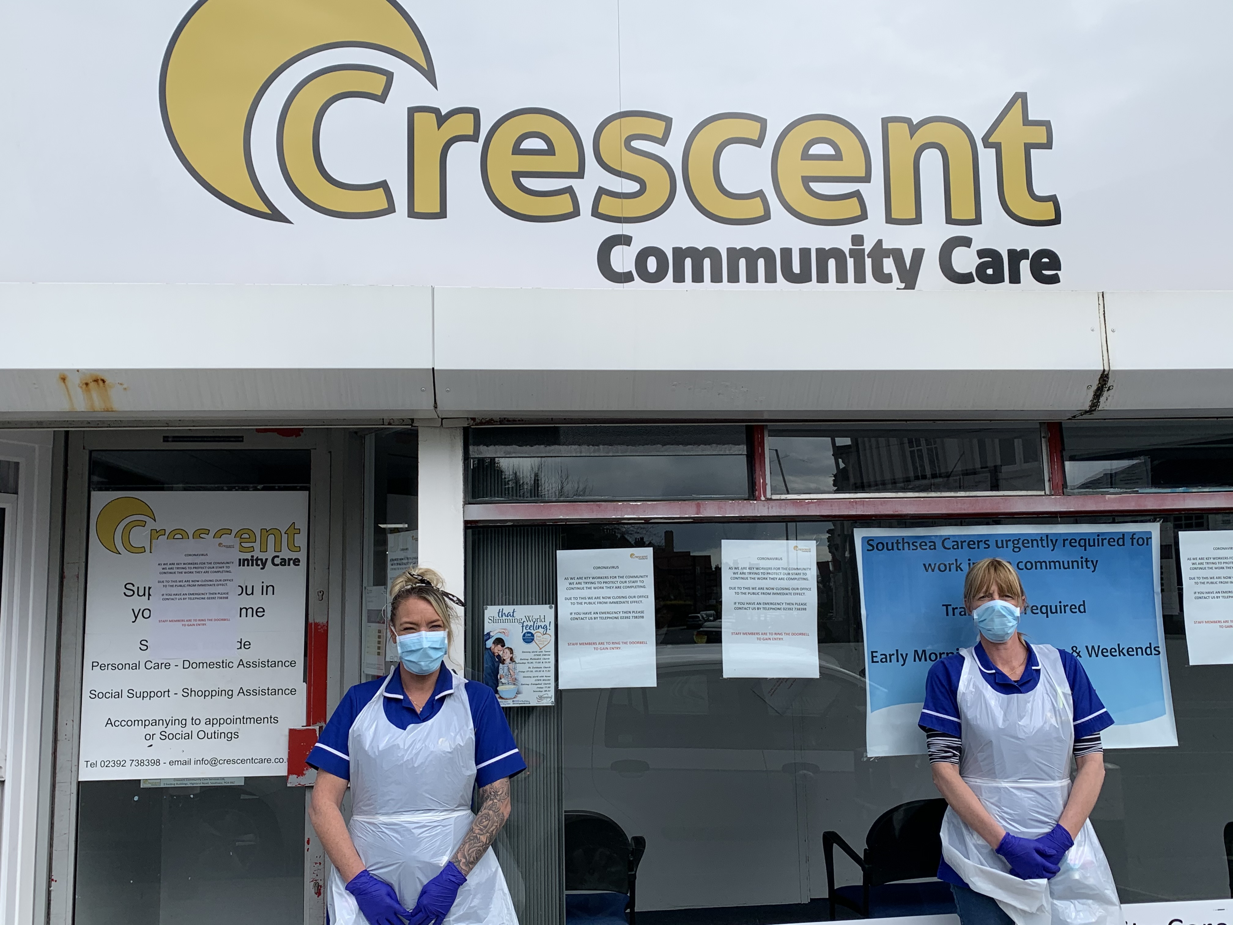Crescent Community Care staff wearing their personal protective equipment