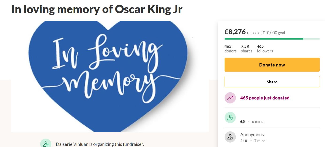 A GoFundMe page set up in honour of porter Oscar King Jr