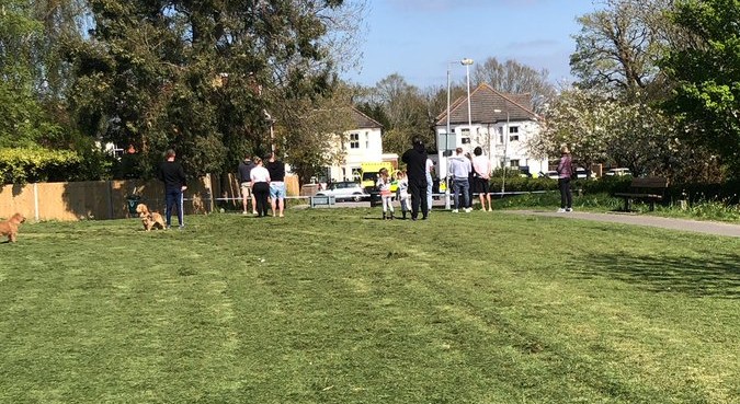 People near the scene in East Grinstead 