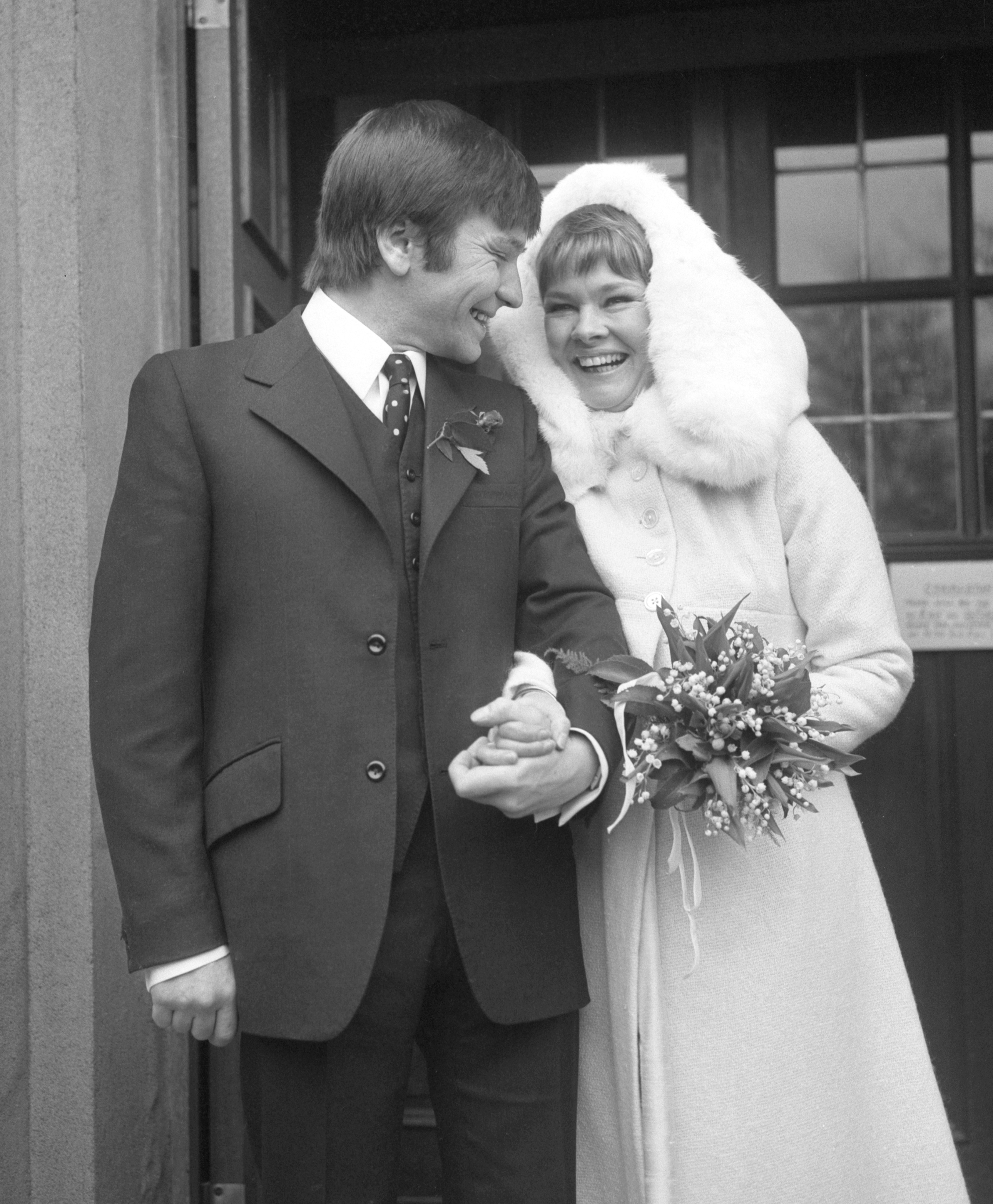 Actor Michael Williams on the day that he wed actress Judi Dench at St. Mary's church, Holly Place, Hampstead.