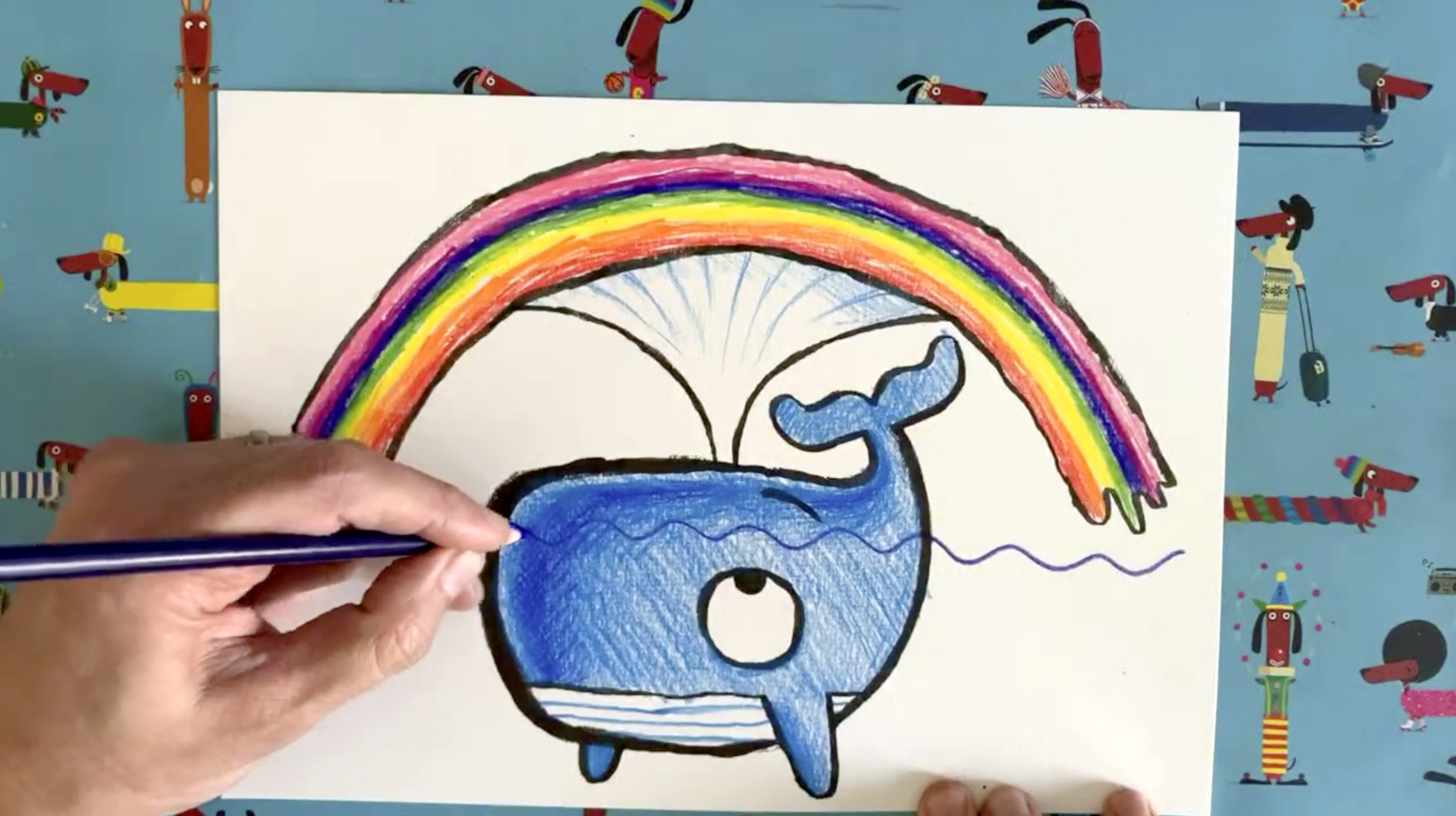 Rob Biddulph's blue whale drawing