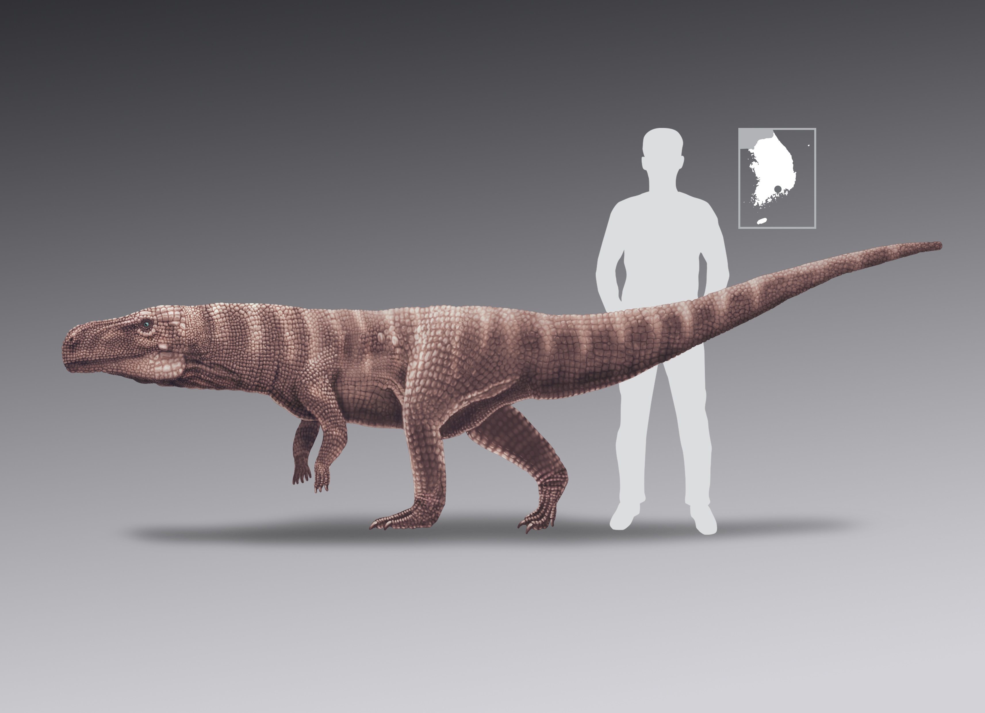 An artist's impression of an ancient crocodile species that walked on two hind legs