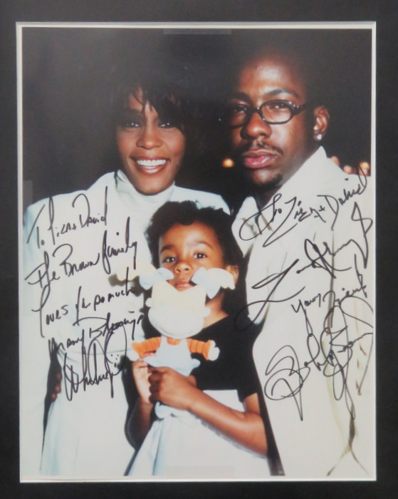 Signed photograph of Whitney Houston dedicated to David Gest
