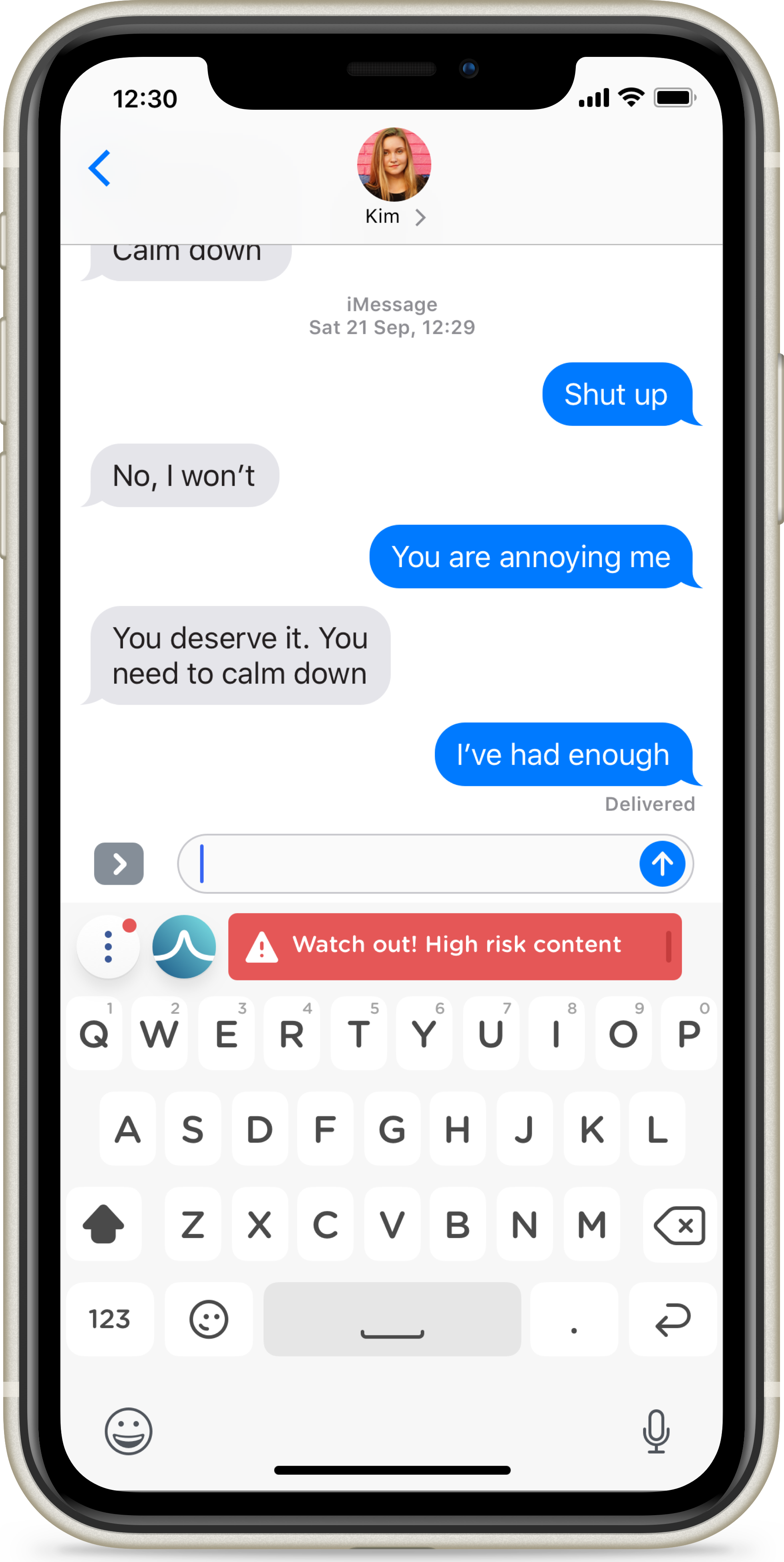 cyber bullying messages on iphone