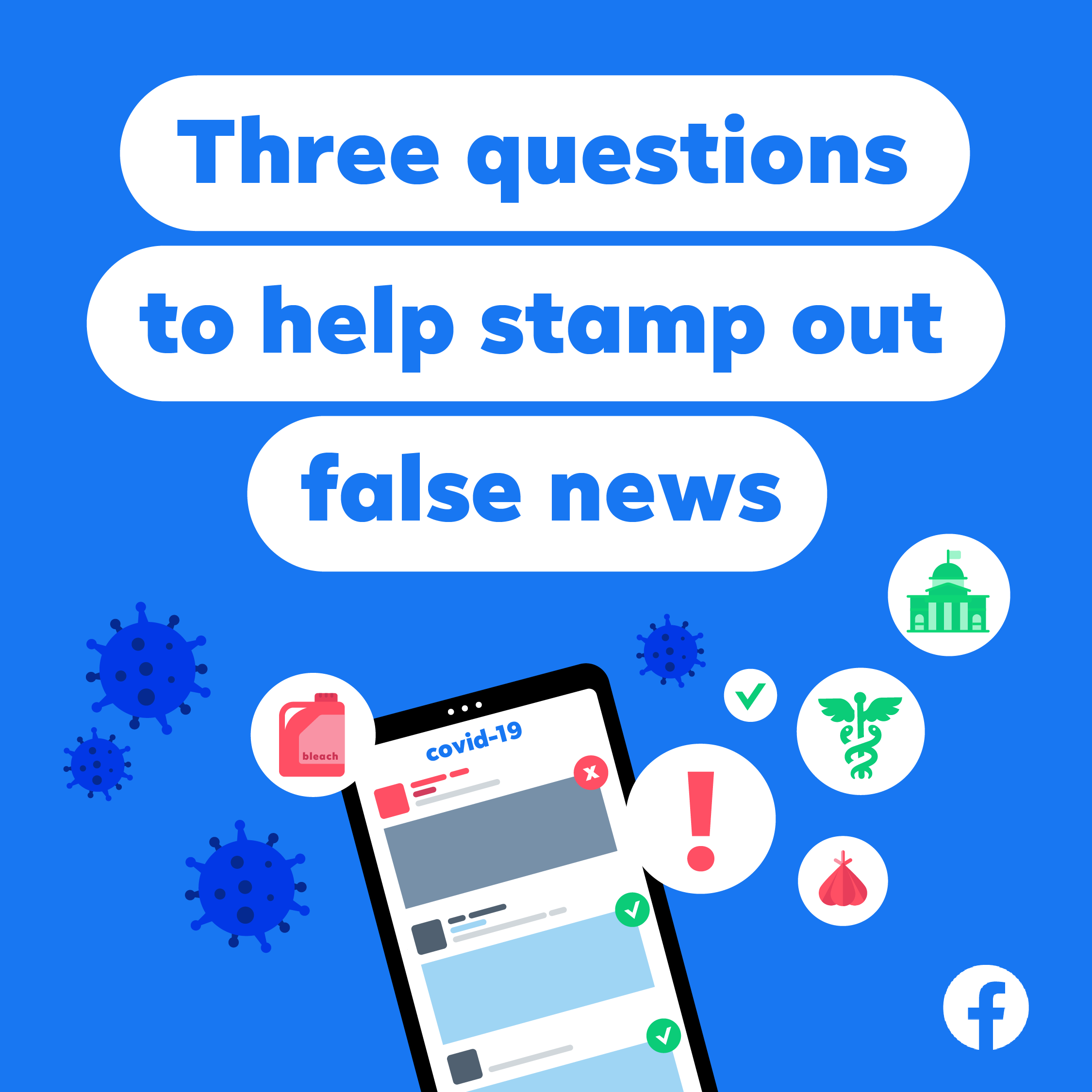 One of the campaign ads used by Facebook to make users more aware of fake news