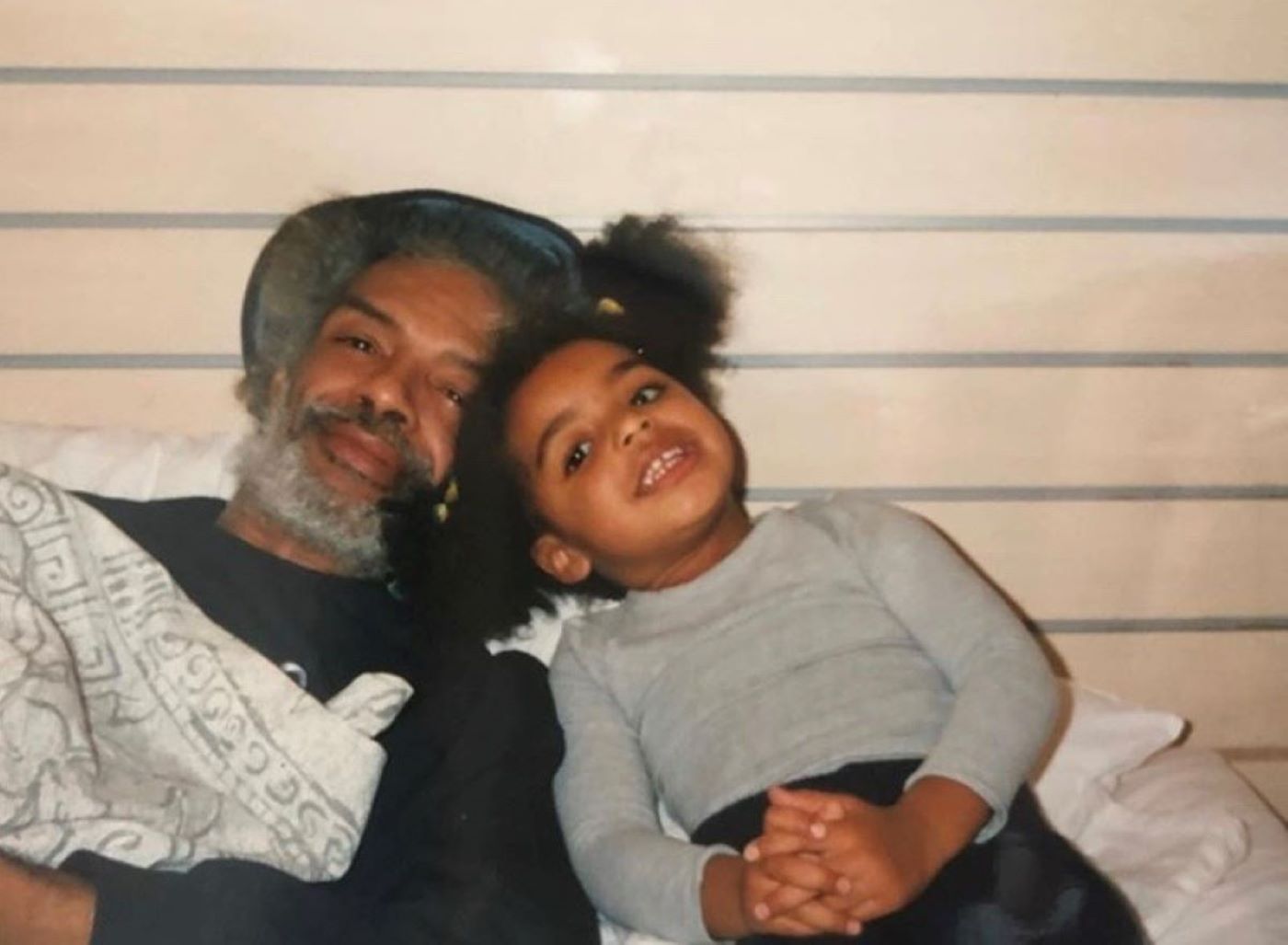 Che Heron with her father when she was a child