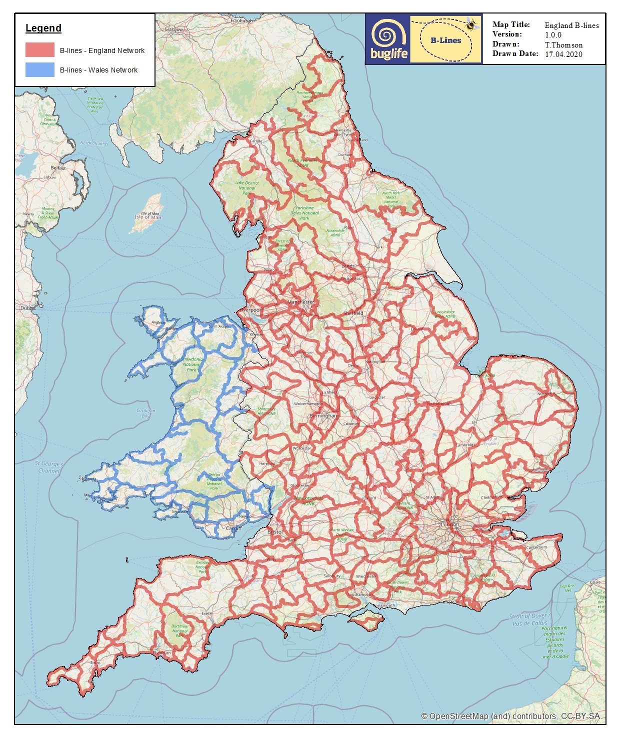 England's map of B-Lines has been launched (Buglife)