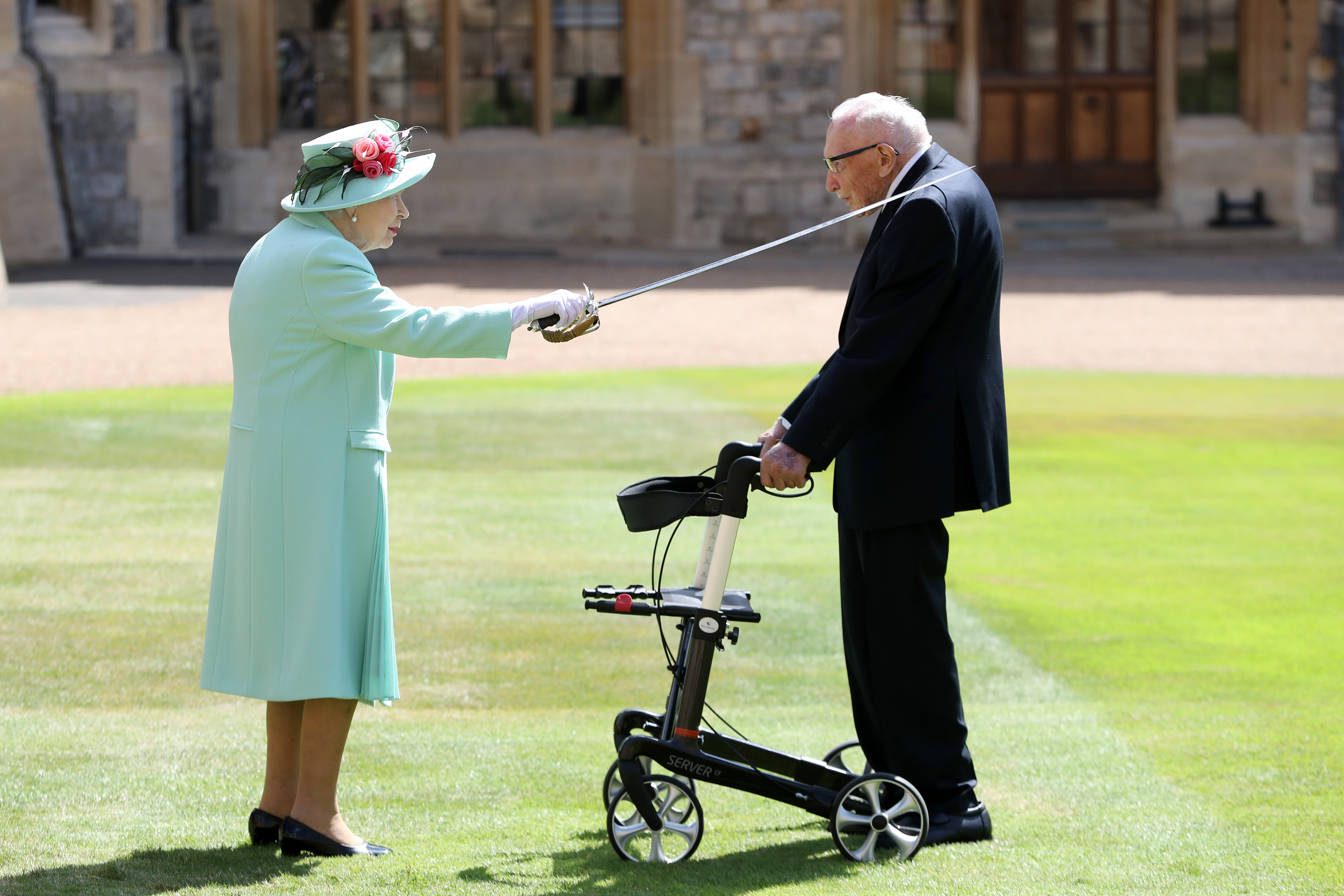 The Queen and Captain Sir Tom Moore