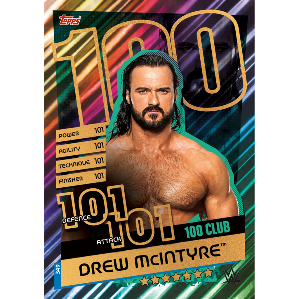 McIntyre has the highest-rated trading card in the WWE's new Slam Attax Reloaded game.