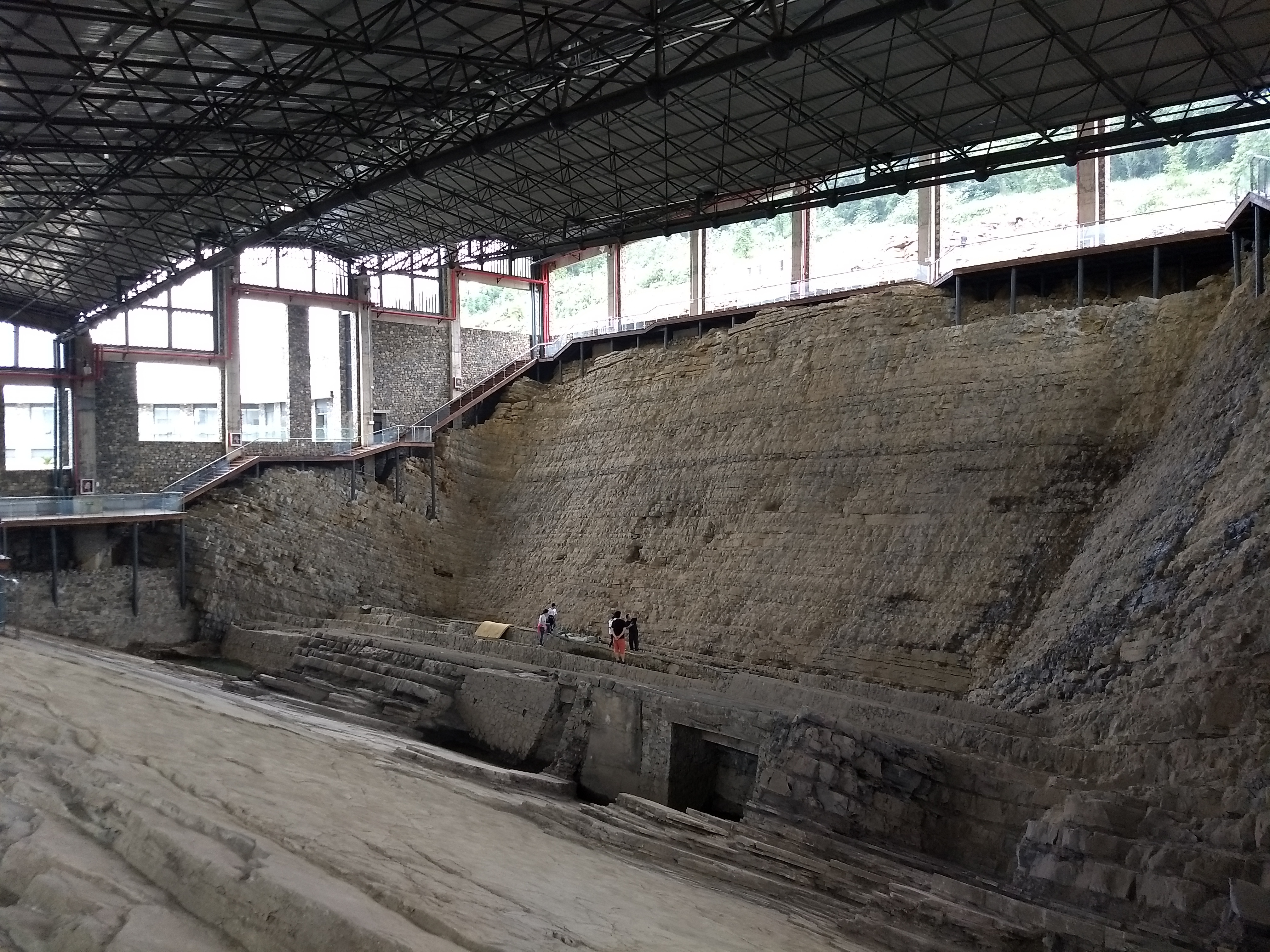 The quarry where the ichthyosaur was uncovered, now part of the Xingyi Geopark Museum