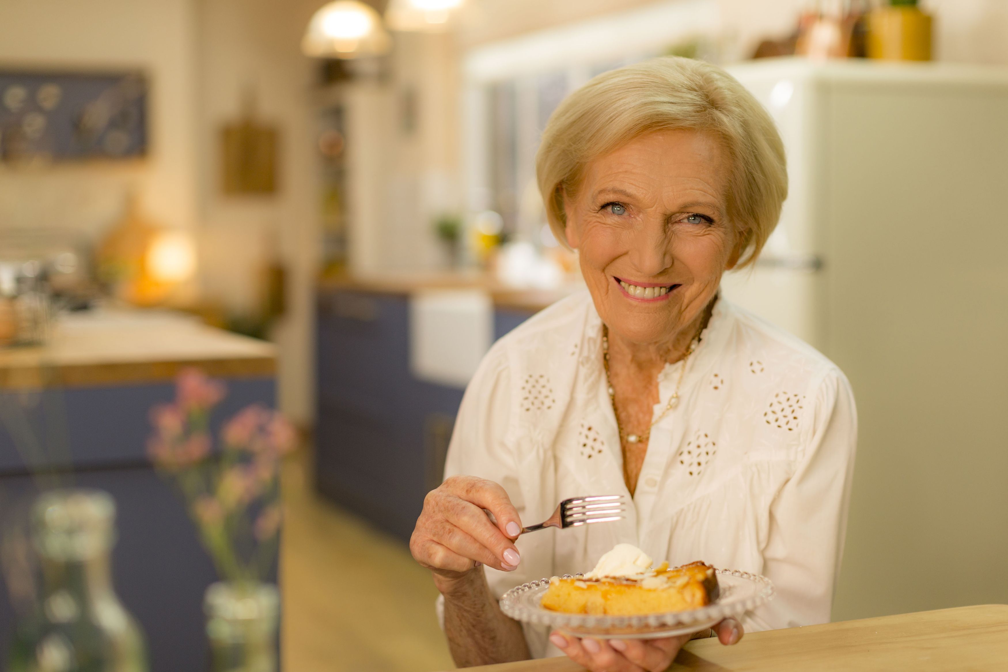 Undated BBC Handout Photo from Mary Berry’s Simple Comforts. Pictured: Mary Berry. PA Feature SHOWBIZ TV Quickfire Mary Berry. Picture credit should read: PA Photo/BBC/Endemol Shine UK/Bethany Medcalf. WARNING: This picture must only be used to accompany PA Feature SHOWBIZ TV Quickfire Mary Berry. WARNING: Use of this copyright image is subject to the terms of use of BBC Pictures' BBC Digital Picture Service. In particular, this image may only be published in print for editorial use during the publicity period (the weeks immediately leading up to and including the transmission week of the relevant programme or event and three review weeks following) for the purpose of publicising the programme, person or service pictured and provided the BBC and the copyright holder in the caption are credited. Any use of this image on the internet and other online communication services will require a separate prior agreement with BBC Pictures. For any other purpose whatsoever, including advertising and commercial prior written approval from the copyright holder will be required. 
