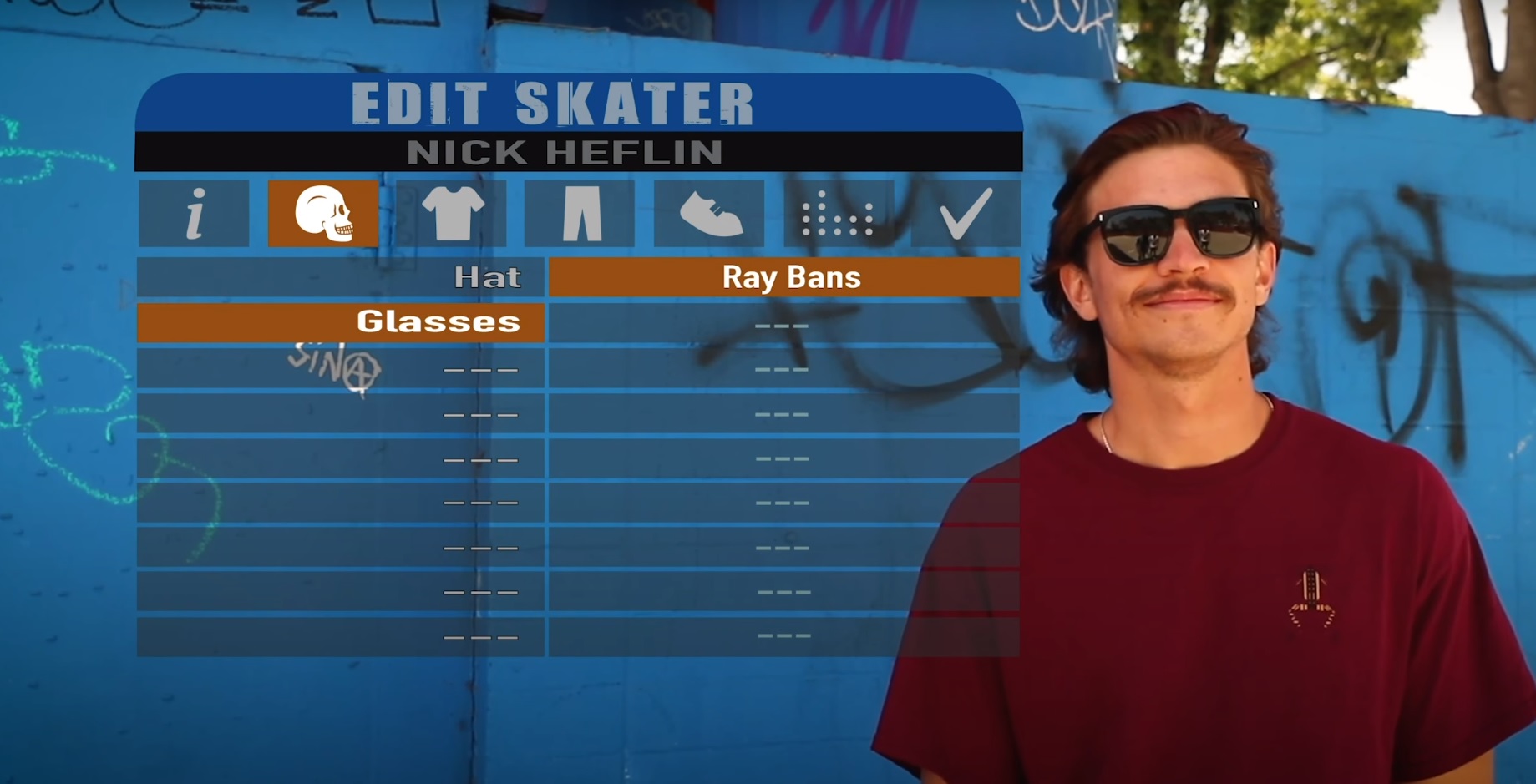 A screengrab from a YouTube video imitating a Tony Hawk video game