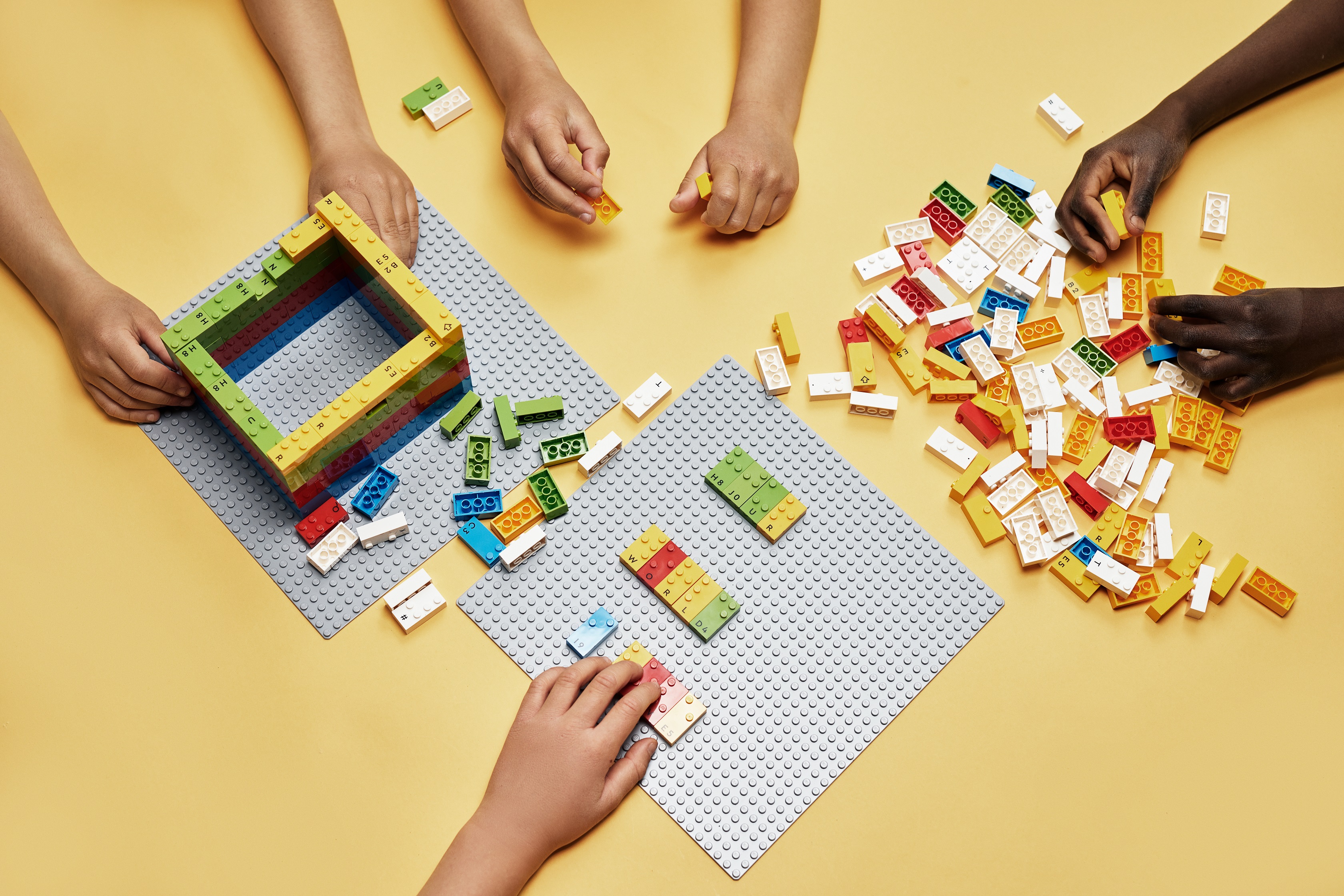 Lego bricks with braille on them