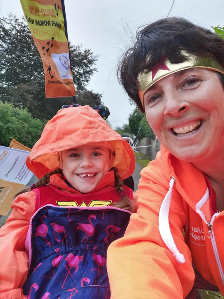 Carmela and her mother Lucy during the challenge (Muscular Dystrophy UK/PA).