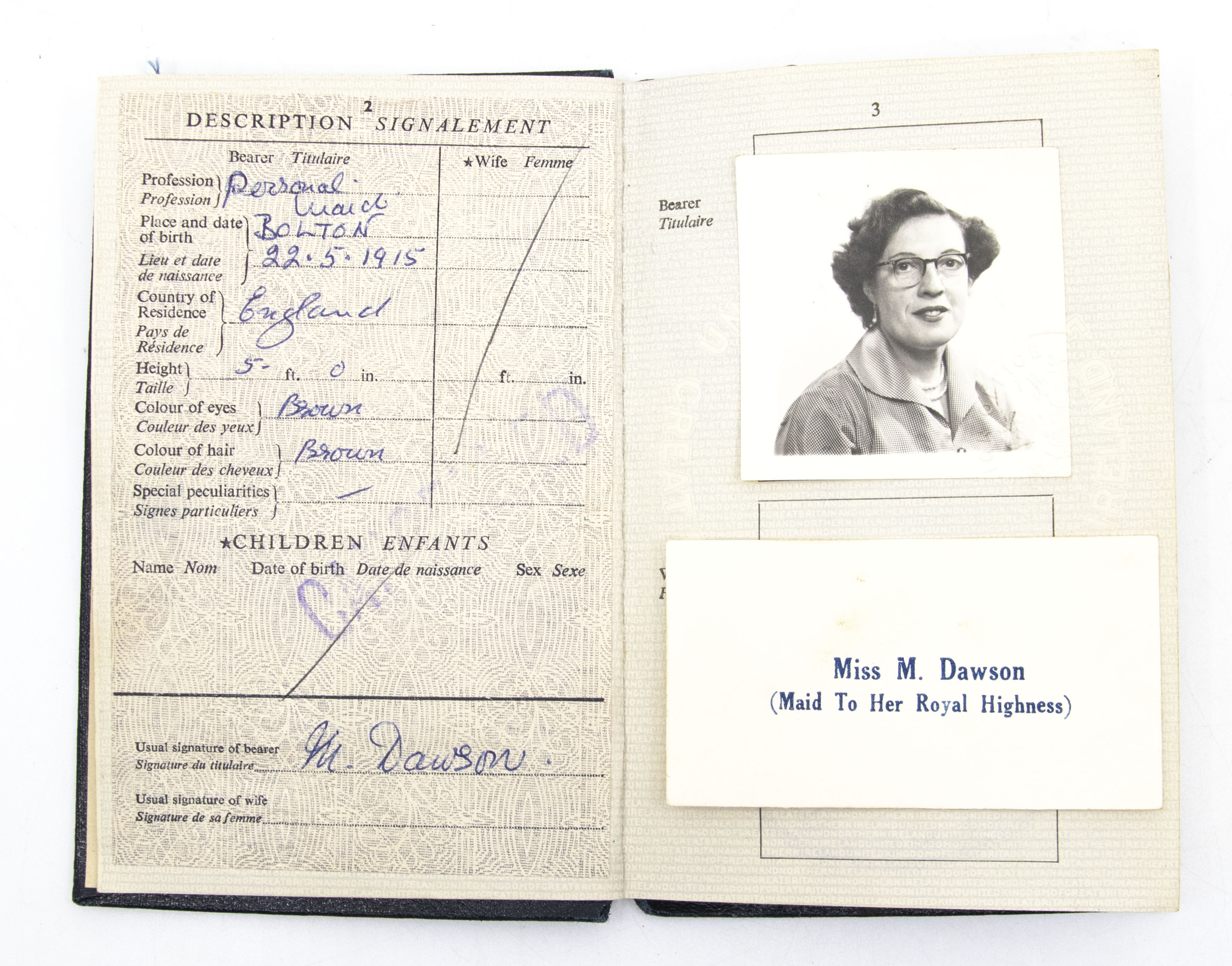Marjorie Dawson's passport