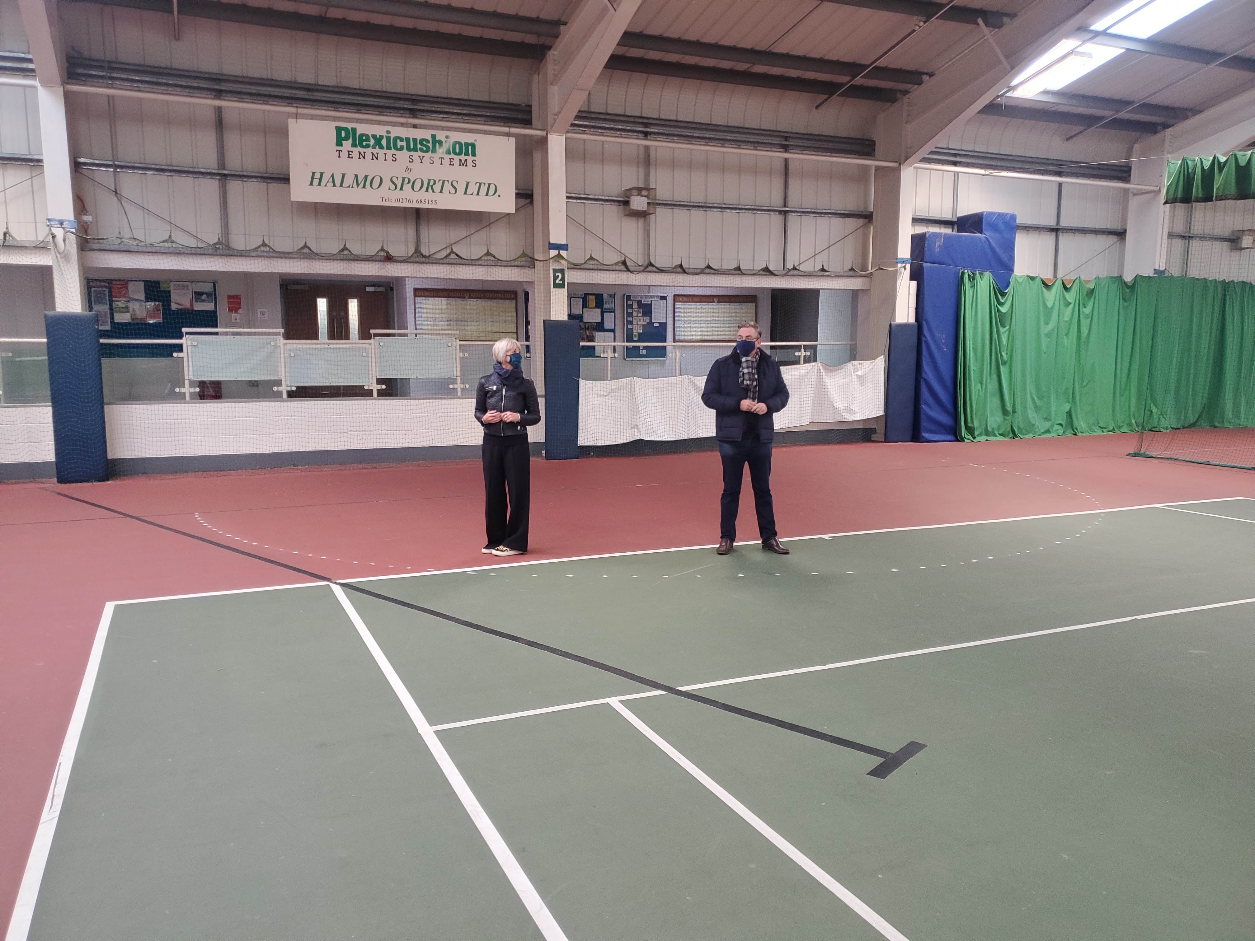 Julian Knight MP, right, visited a tennis centre in his consistency last week