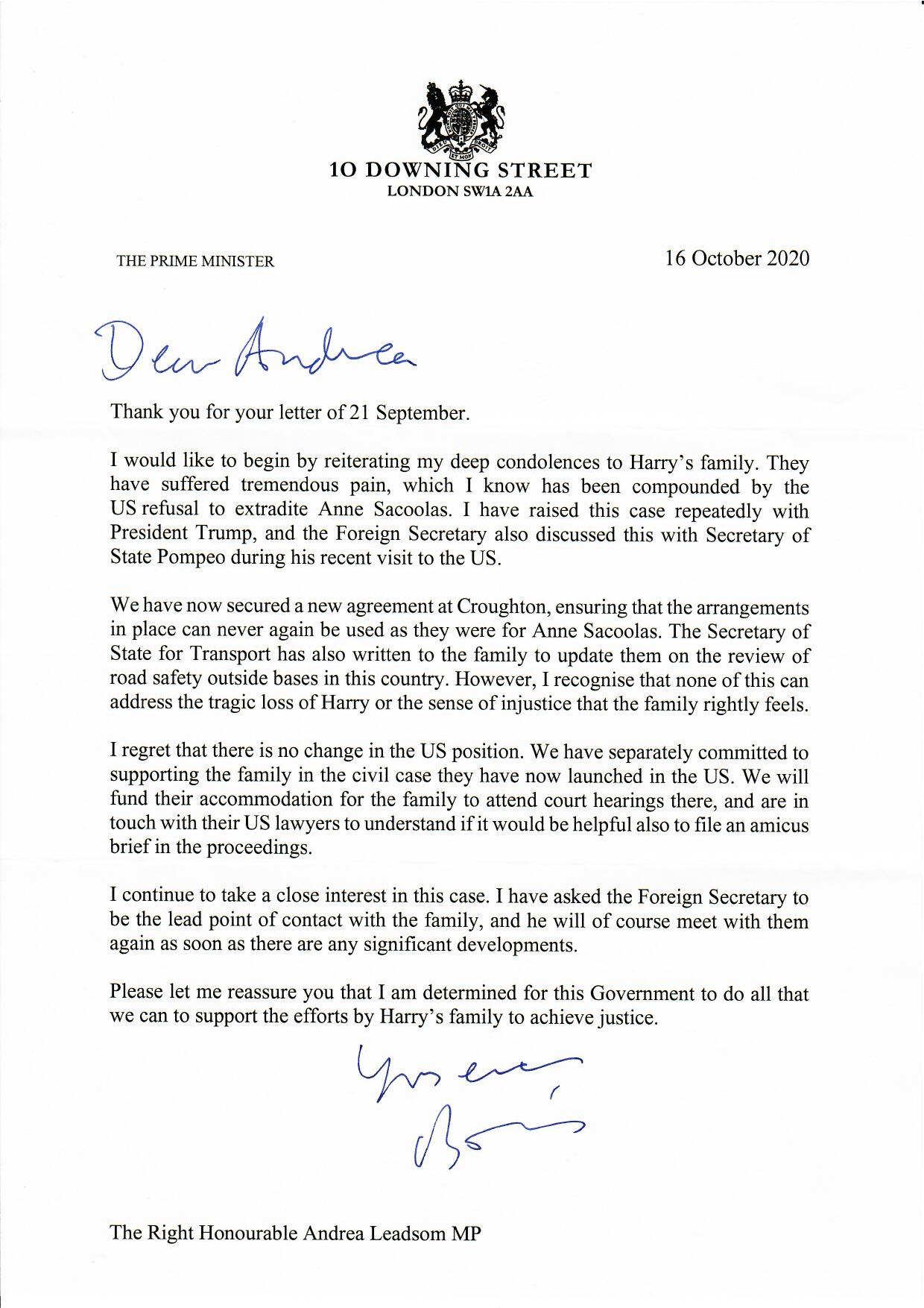 Boris letter
