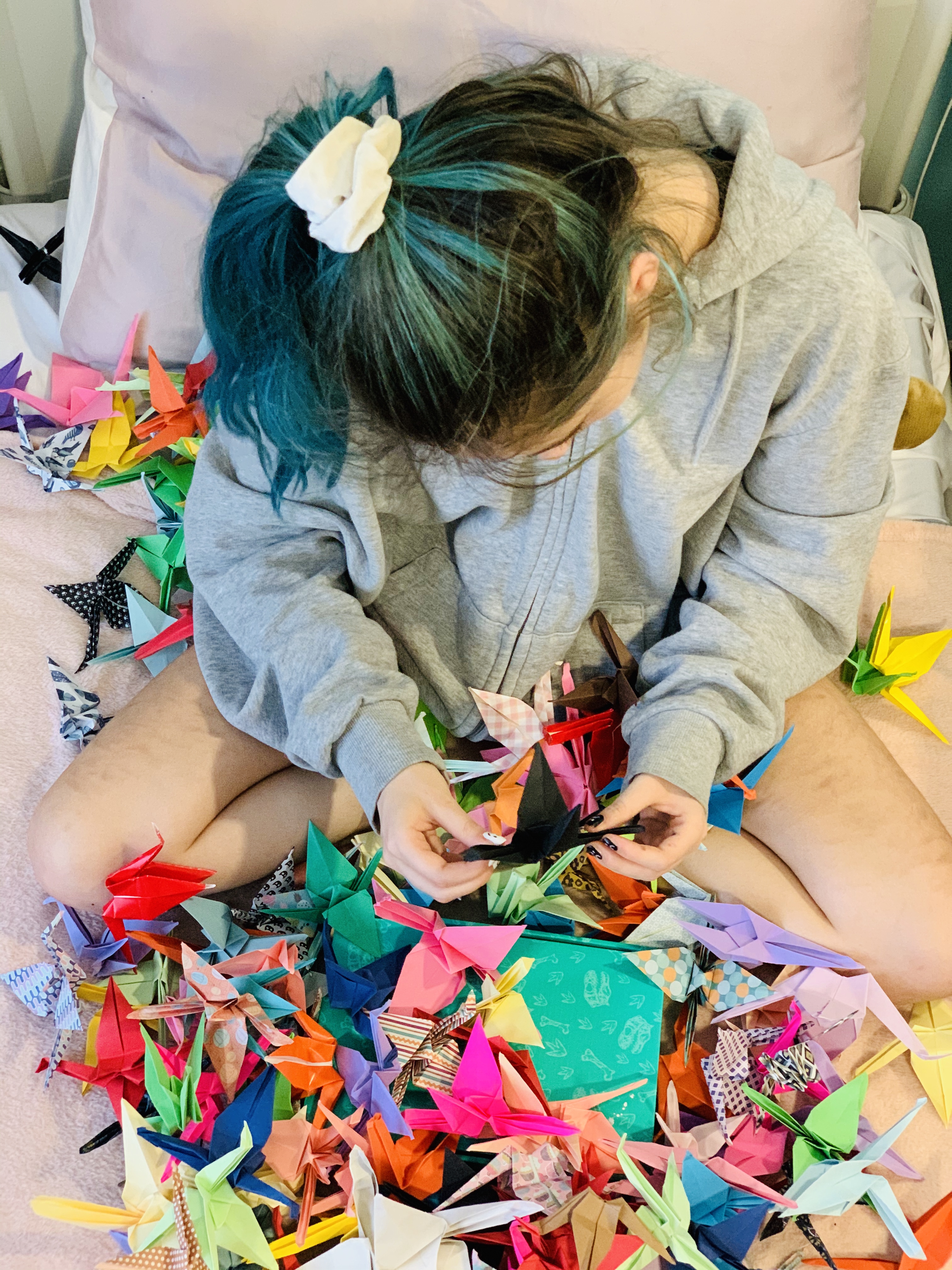 Hospital patient, 15, makes 1,000 origami cranes for ‘good luck