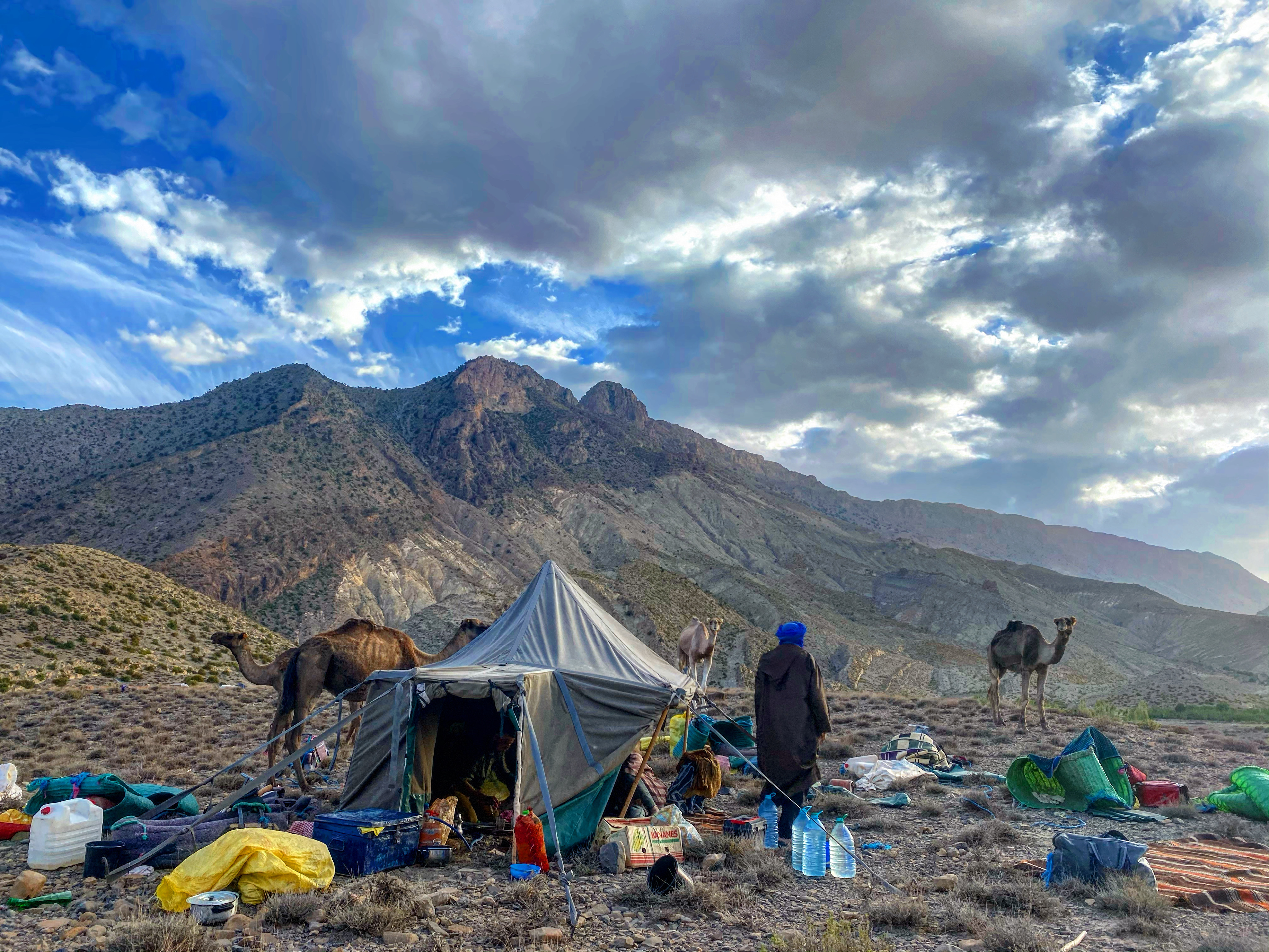 Setting up camp at Sidi Hamza