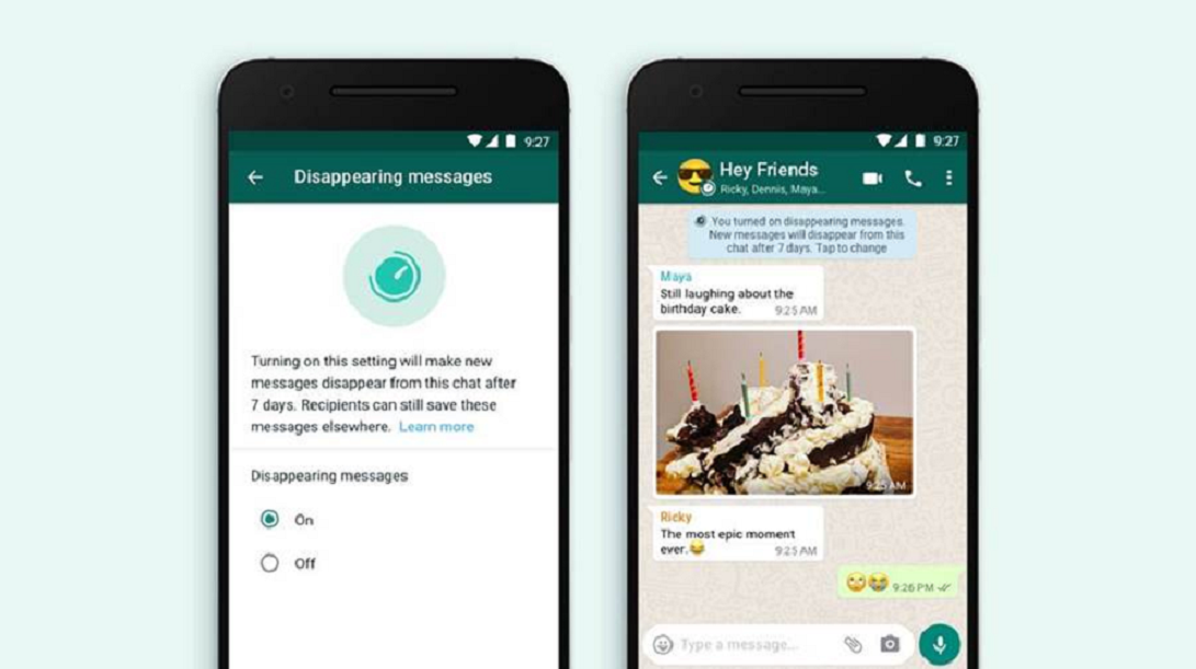WhatsApp's new disappearing messages feature