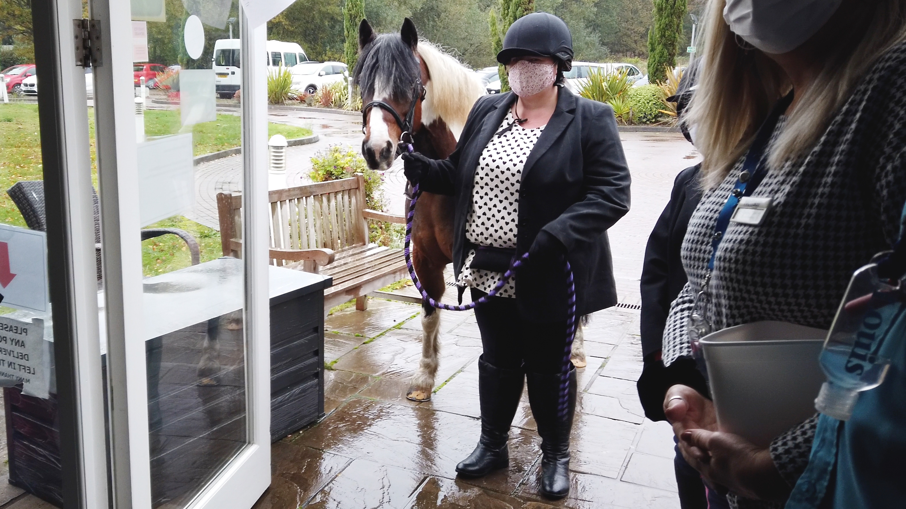 An extra special visitor wished Joyce a happy birthday at Princess Christian Care Centre