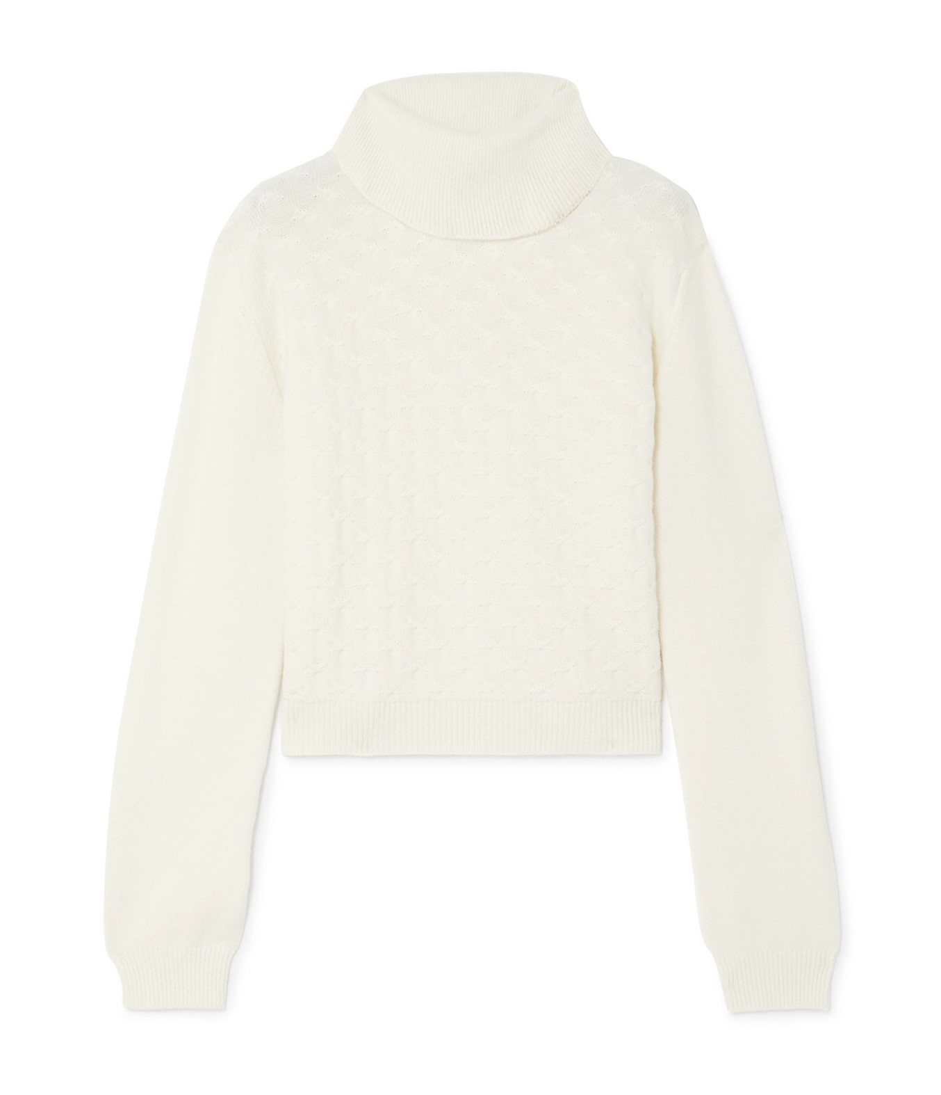 Cable-knit cashmere turtleneck sweater 