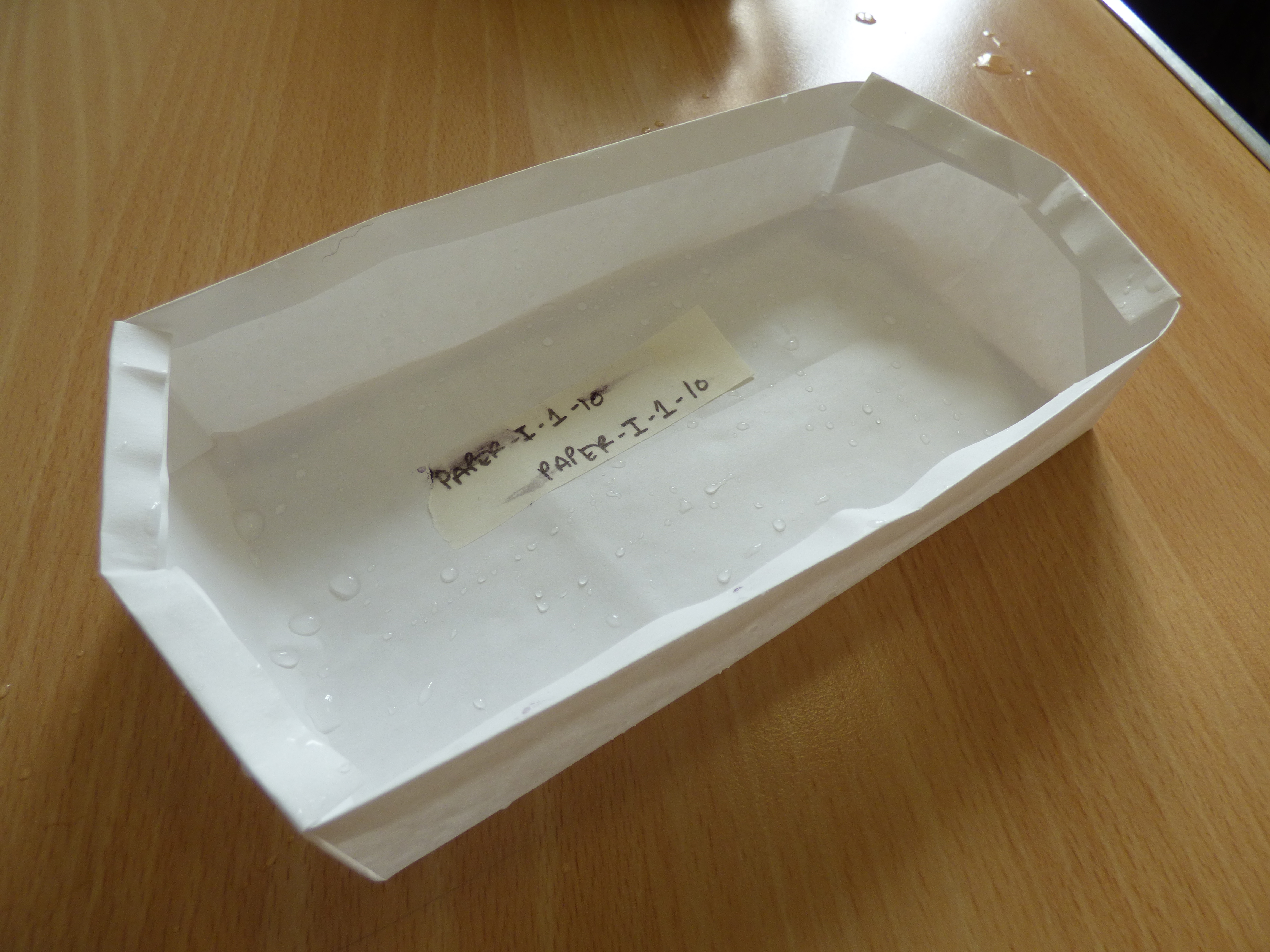 A boat made of waterproof paper 