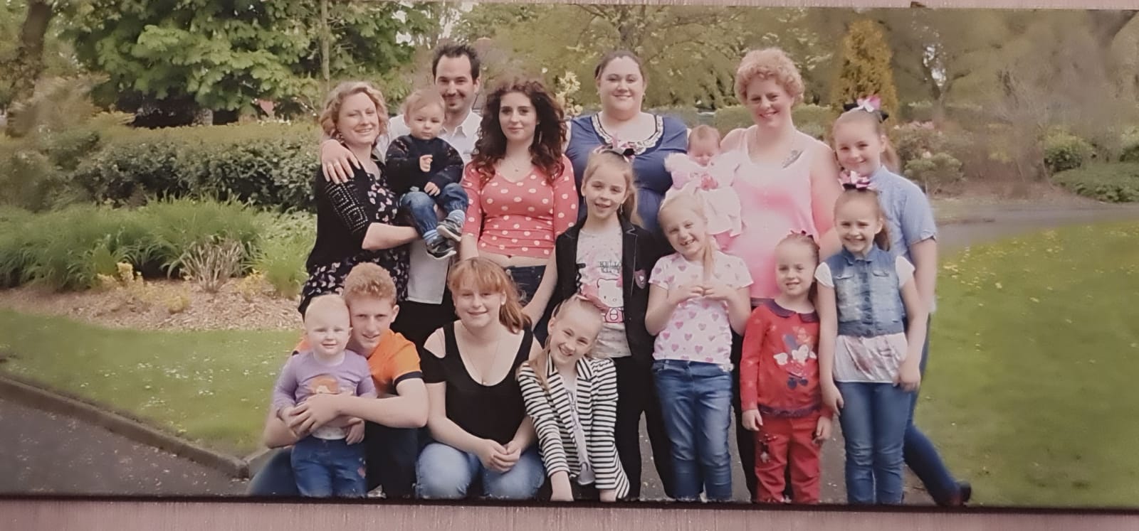 The family of Sonia Partridge, 35, died with coronavirus at University Hospital of North Tees on Tuesday with her wife and three of their 13 children by her side (Family handout/PA).