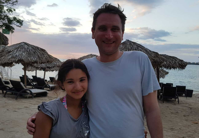 Surgeon Geraint Lloyd, 45, is desperately searching for a blood stem cell donor to save the life of his seriously ill 12-year-old daughter Arya Lloyd. (DKMS/ PA)