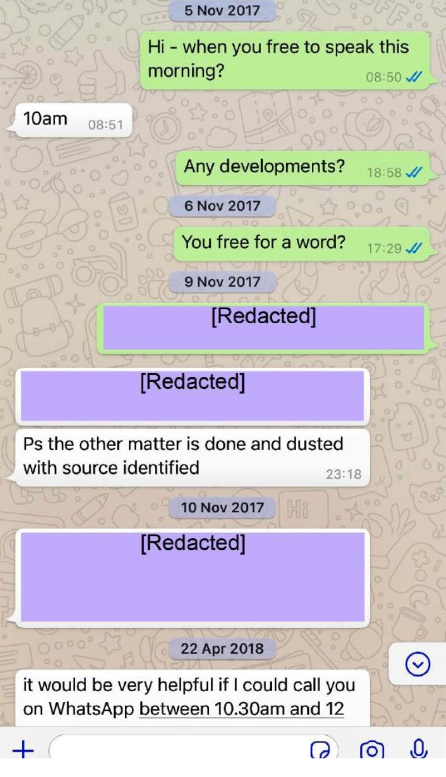 Sturgeon and Salmond WhatsApp message