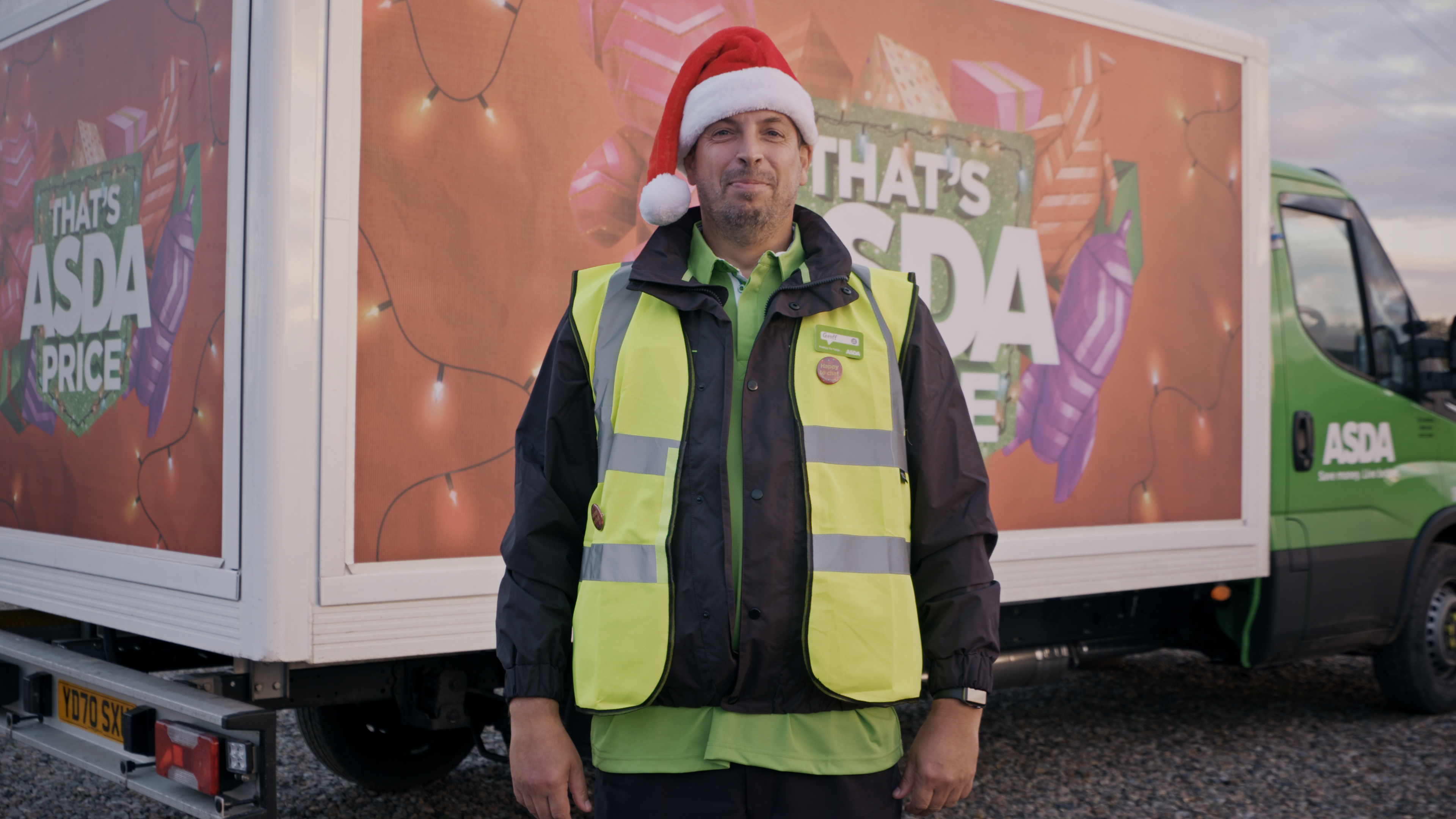 ASDA delivery drivers will have the option of wearing a badge which lets customers know they can spare time to talk