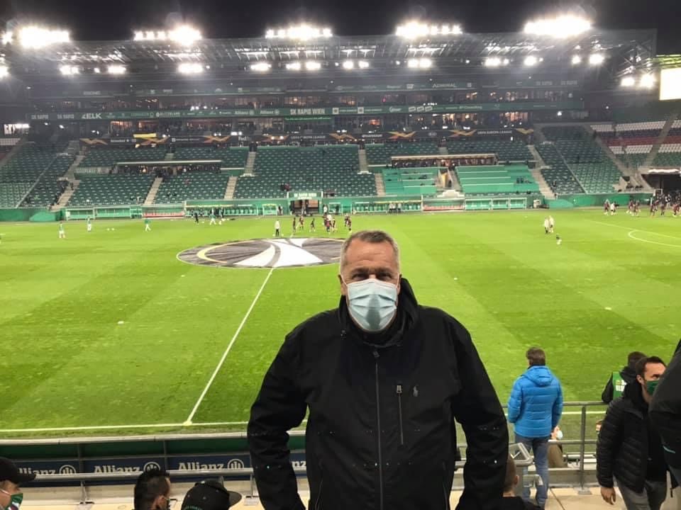 Arsenal season ticket holder John Williamson made the journey to watch the Europa League game against Rapid Vienna.