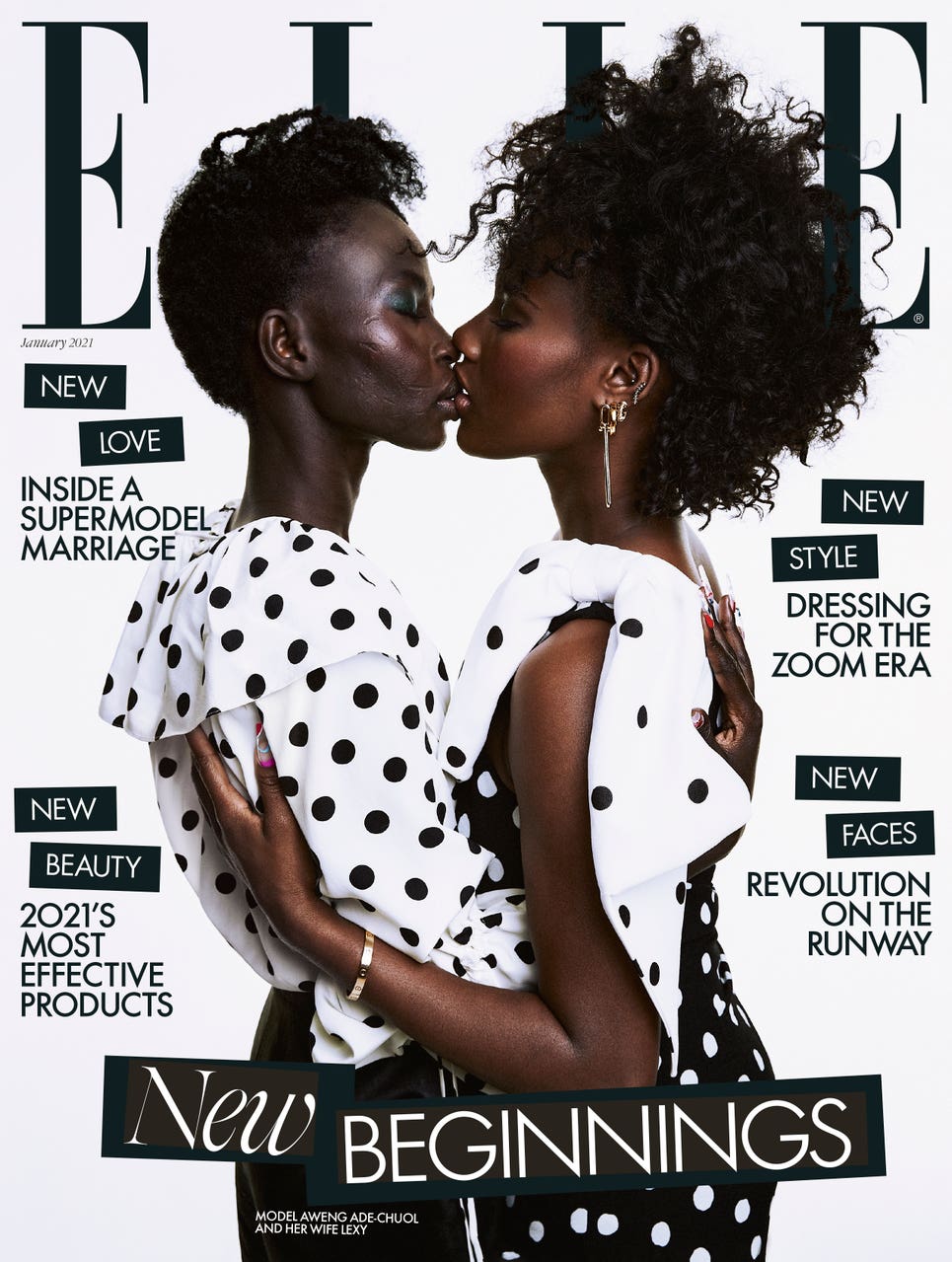 Fashion Model Aweng Ade Chuol Kisses Wife On Cover Of Elle Uk The