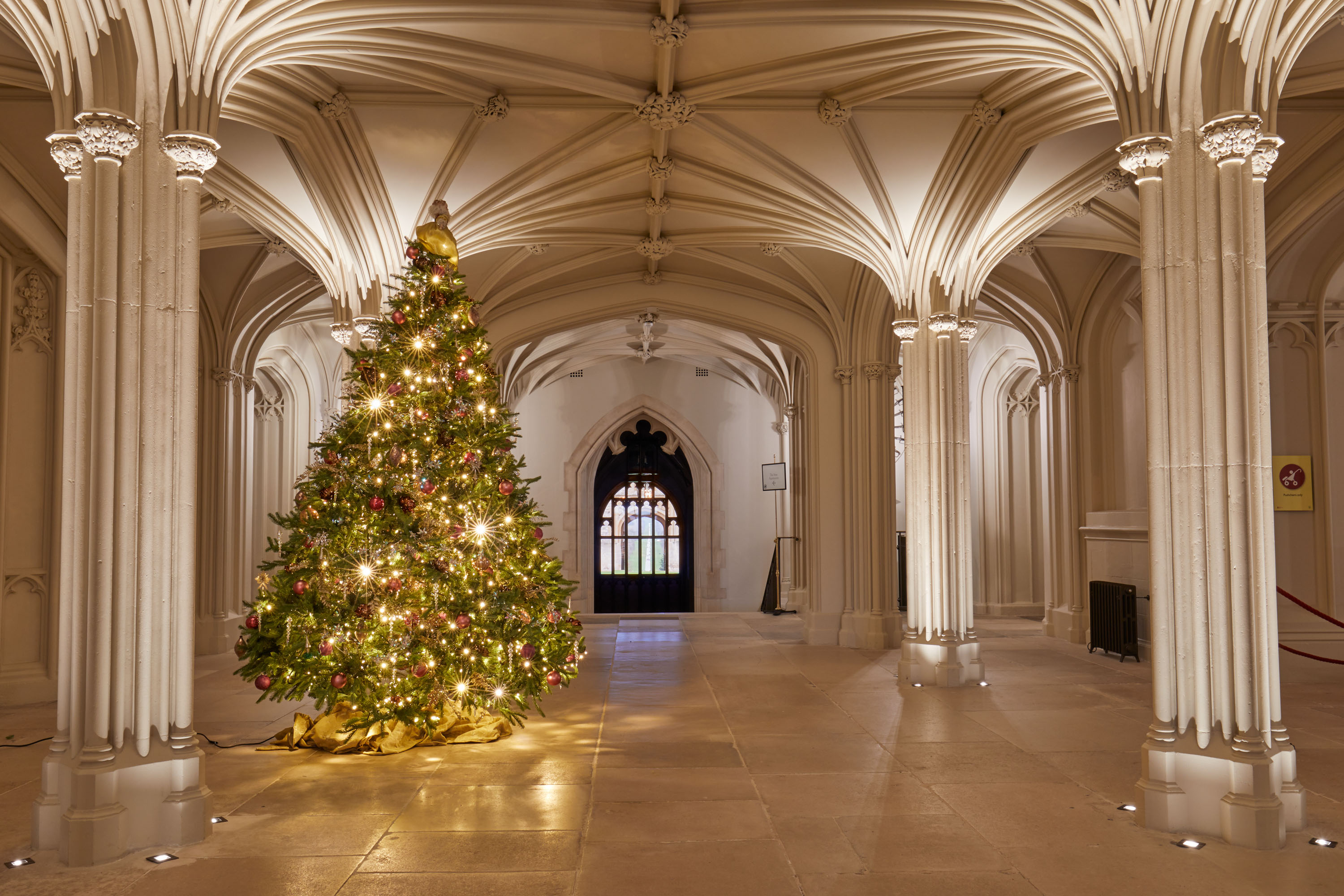 A Christmas tree in Windsor Castle’s Inner Hall