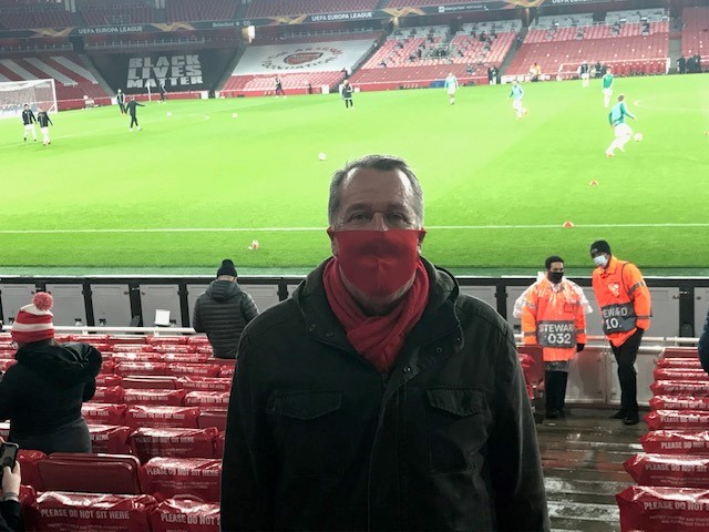 John Williamson was one of the 2,000 Arsenal fans to get hold of a ticket for the first game back at the Emirates.